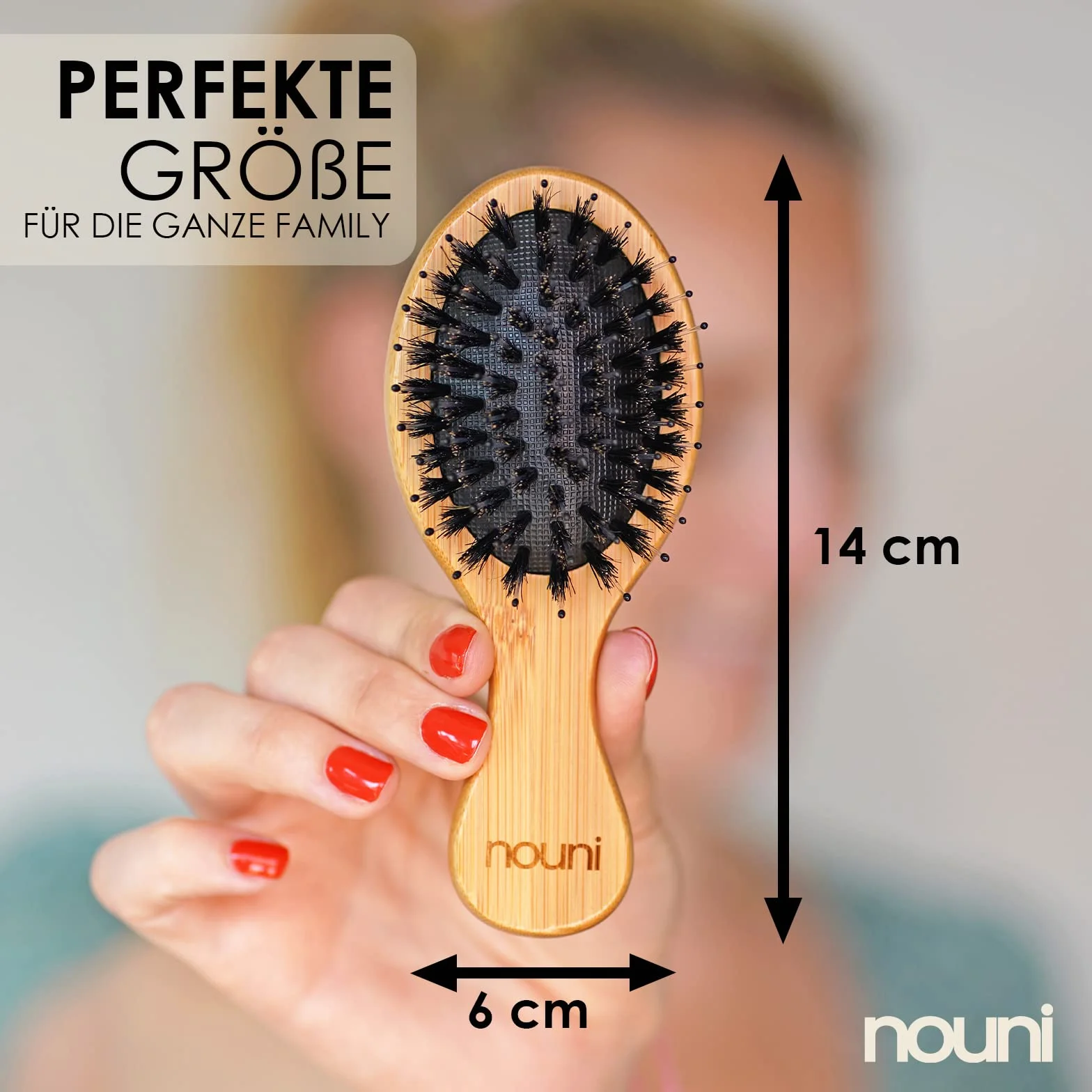 Spazzola per bambini in legno di bambù con setole di cinghiale | Kids Brush: senza tirare | Pettine massaggiante premium | Spazzola per capelli di Nouni