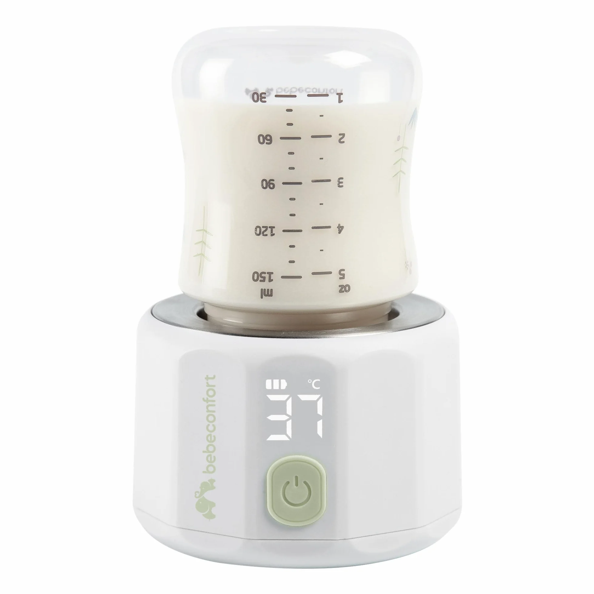 Bebeconfort Scaldabiberon portatile, Scaldabiberon elettrico USB senza fili, Tascabile Compatto e Leggero, Riscaldamento rapido, Display digitale, Batteria a lunga durata, Regolazione temperatura