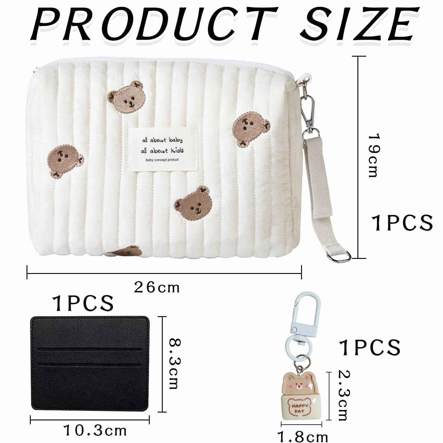 1 Borsa Da Viaggio, 1 Portacarte, 1 Portachiavi, Borsa Portatile, Borsa Per Pannolini Per Bambini, Custodia