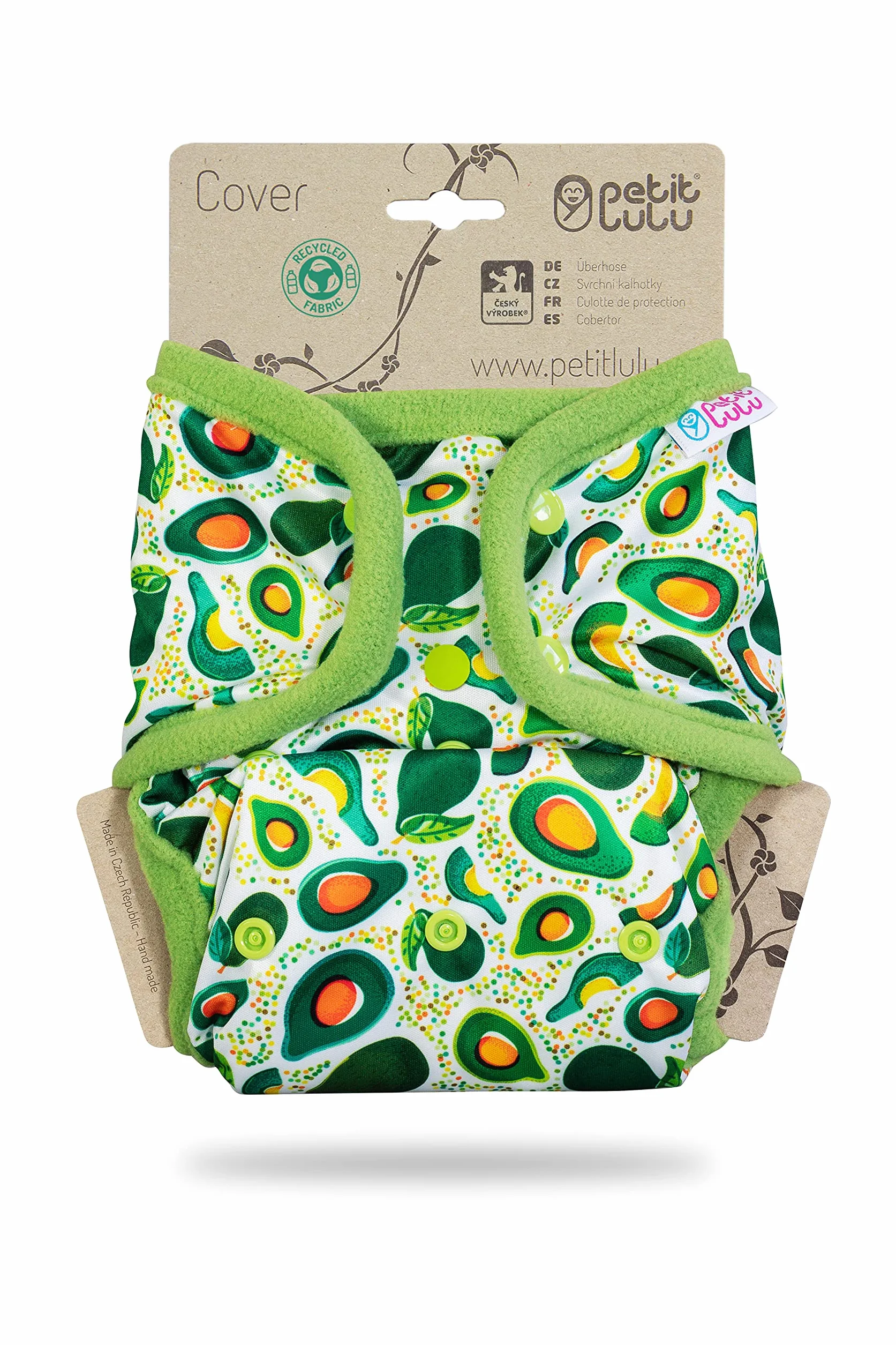 Petit Lulu Copripannolino taglia 2 in PUL (5 – 16 kg), con bottoni a pressione, taglia unica, lavabile e impermeabile, prodotto in UE (Avocado)