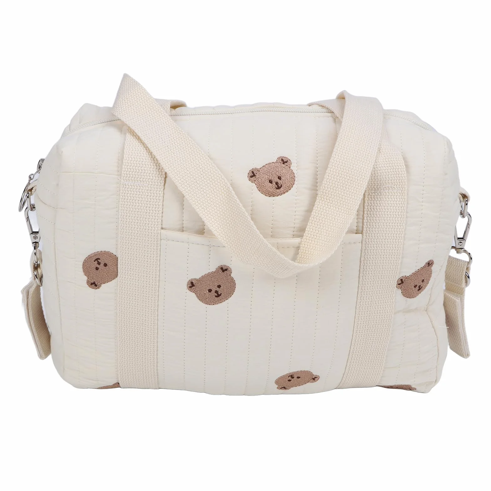 Borsa Portaoggetti Multifunzionale per Passeggino DUREVOLE, Grande capacità con Tasca con Cerniera per Borsetta Riutilizzabile (Borsa 'orso)