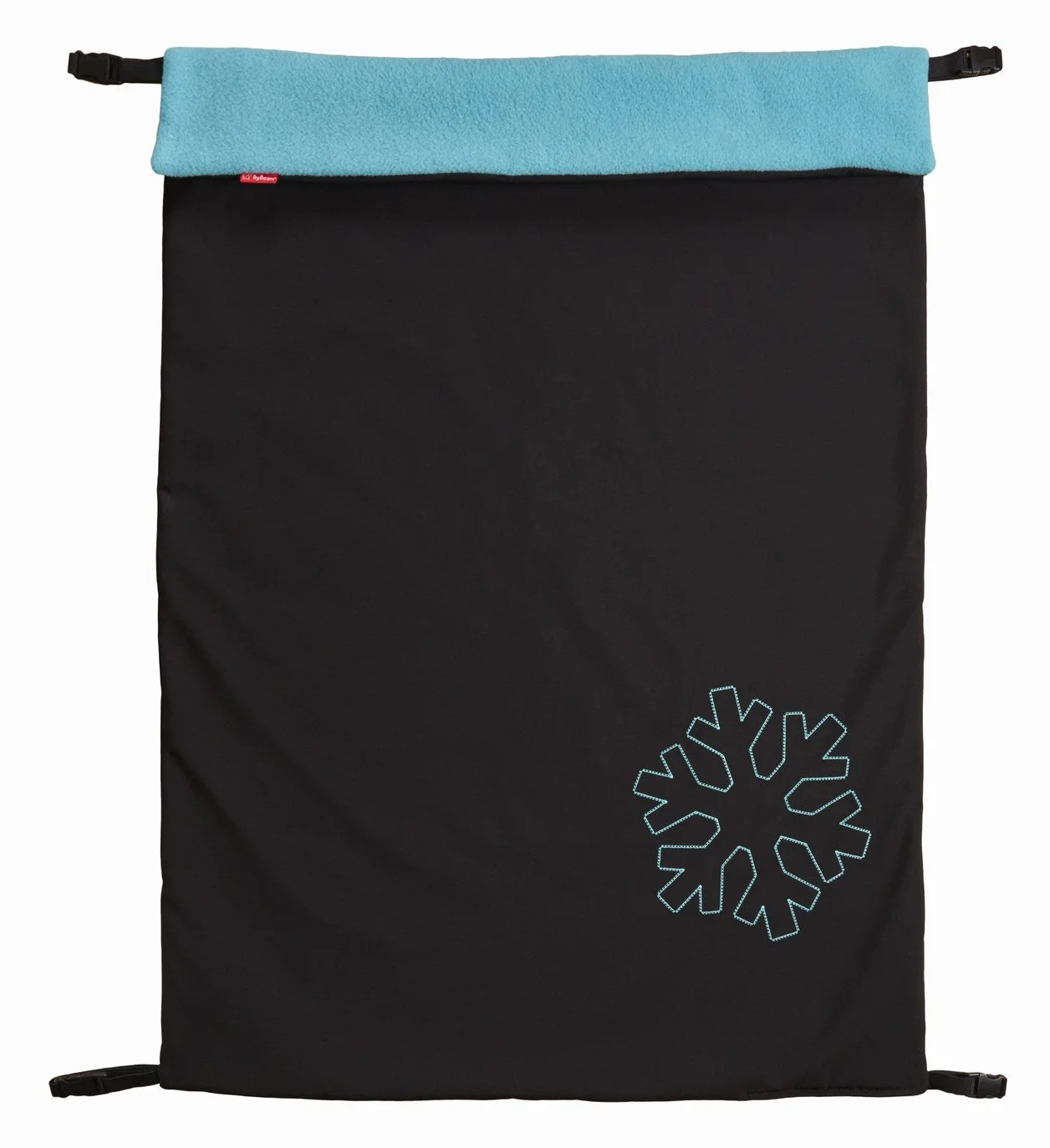 ByBoom® Copertina termoattiva in softshell per la carrozzina; copertina funzionale/universale/da outdoor per bebè, Colore:Nero/Aqua