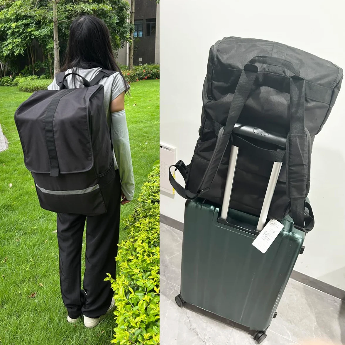 Borsa da viaggio pieghevole per passeggino compatibile con passeggini della serie Cybex (come Libelle, Coya, Beezy) - Dimensioni grandi e piccole - Tessuto resistente, Nero , Small Size (35*20*50CM)