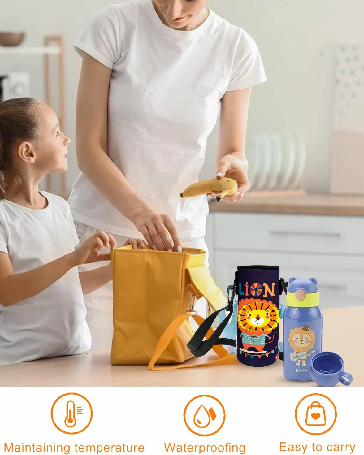1pcs Borsa da Viaggio Portatile per Biberon,Borsa termica con strato isolante,mantiene i liquidi caldi e freddi,Adatto per uso domestico,viaggi e auto,borsa termica biberon.porta biberon