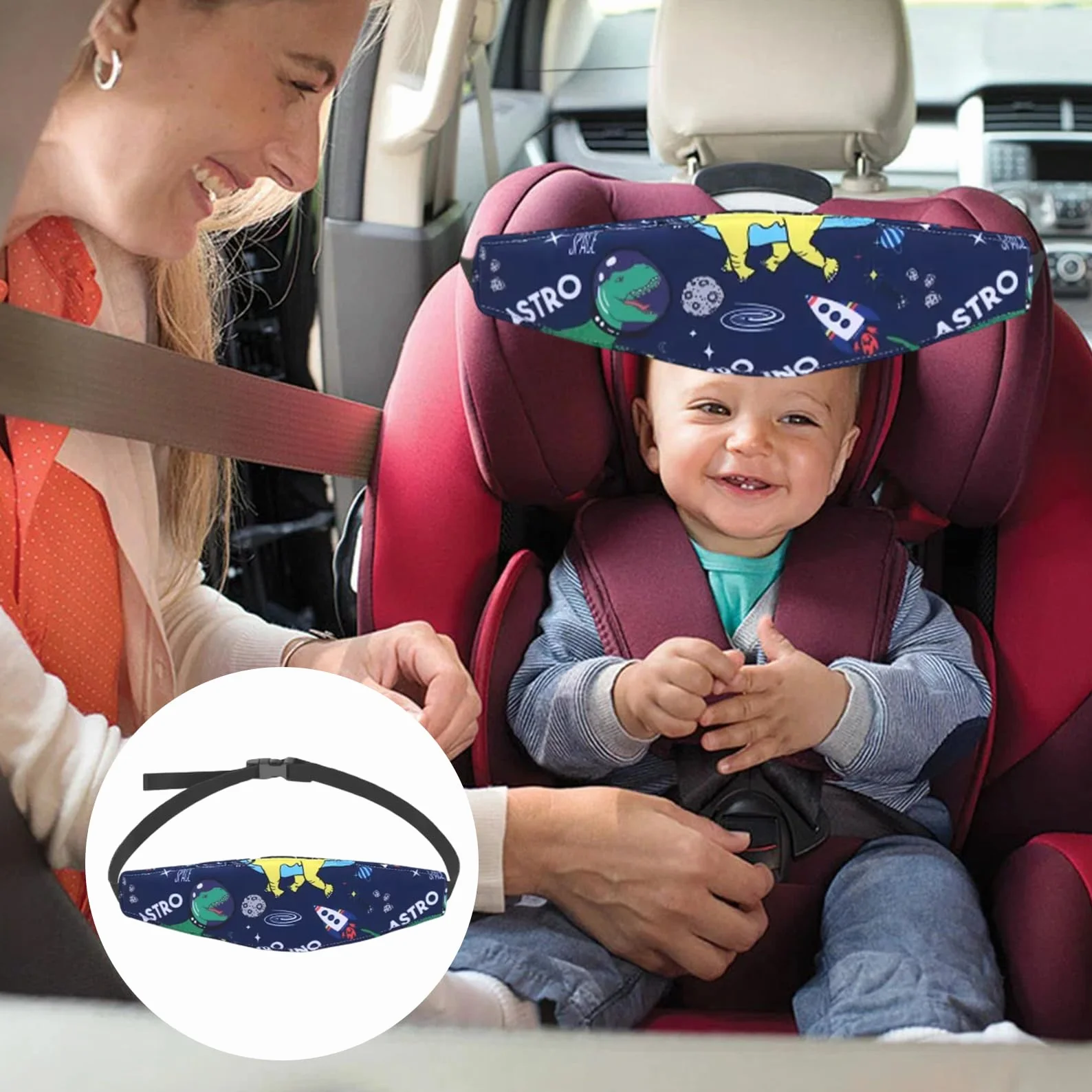 2 Pezzi Poggiatesta Auto Bambini,Cinturino Supporto Testa Bambini,Regolabile Auto Sicurezza Cinturino,Supporto Testa Seggiolino Auto,Fascia Poggiatesta,Accessori Reggitesta per Dormire Autos Bambinio