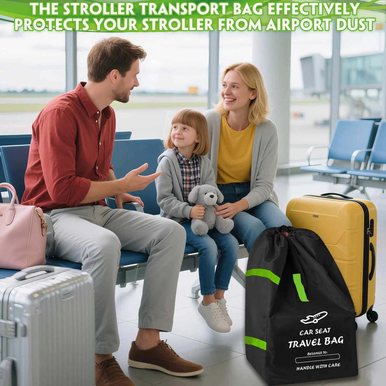 Borsa da Viaggio per Passeggino, Borsa da Viaggio per Seggiolino Auto, Borsa per Seggiolino Auto Pieghevole, Borsa da Viaggio Trasporto Passeggino, Borsa Seggiolino Auto per Aereo Viaggio