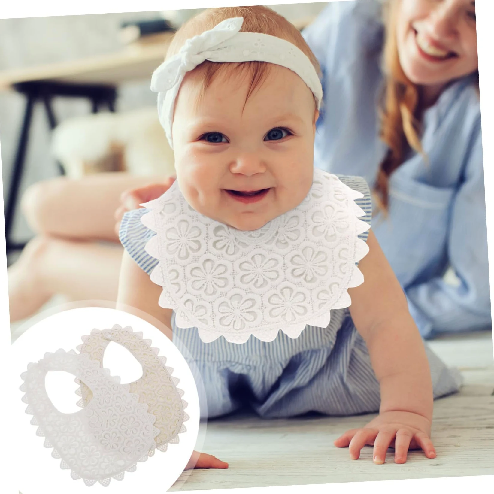 TOYANDONA 4pezzi Bavaglini Cotone Per Pizzo Bavaglini Regolabili Per Svezzamento Protezione Da Saliva e Sbavature Facile Da Lavare e Comodi Misto