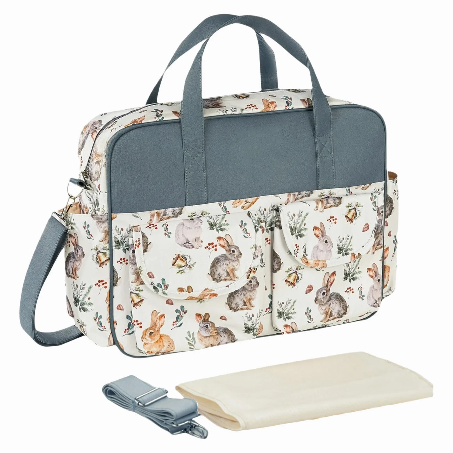 Borsa per pannolini da viaggio essenziale per mamme moderne Pannolino a tenuta stagna con cinghie per carrozzine Borsa multifunzione per mamma di grande capacità