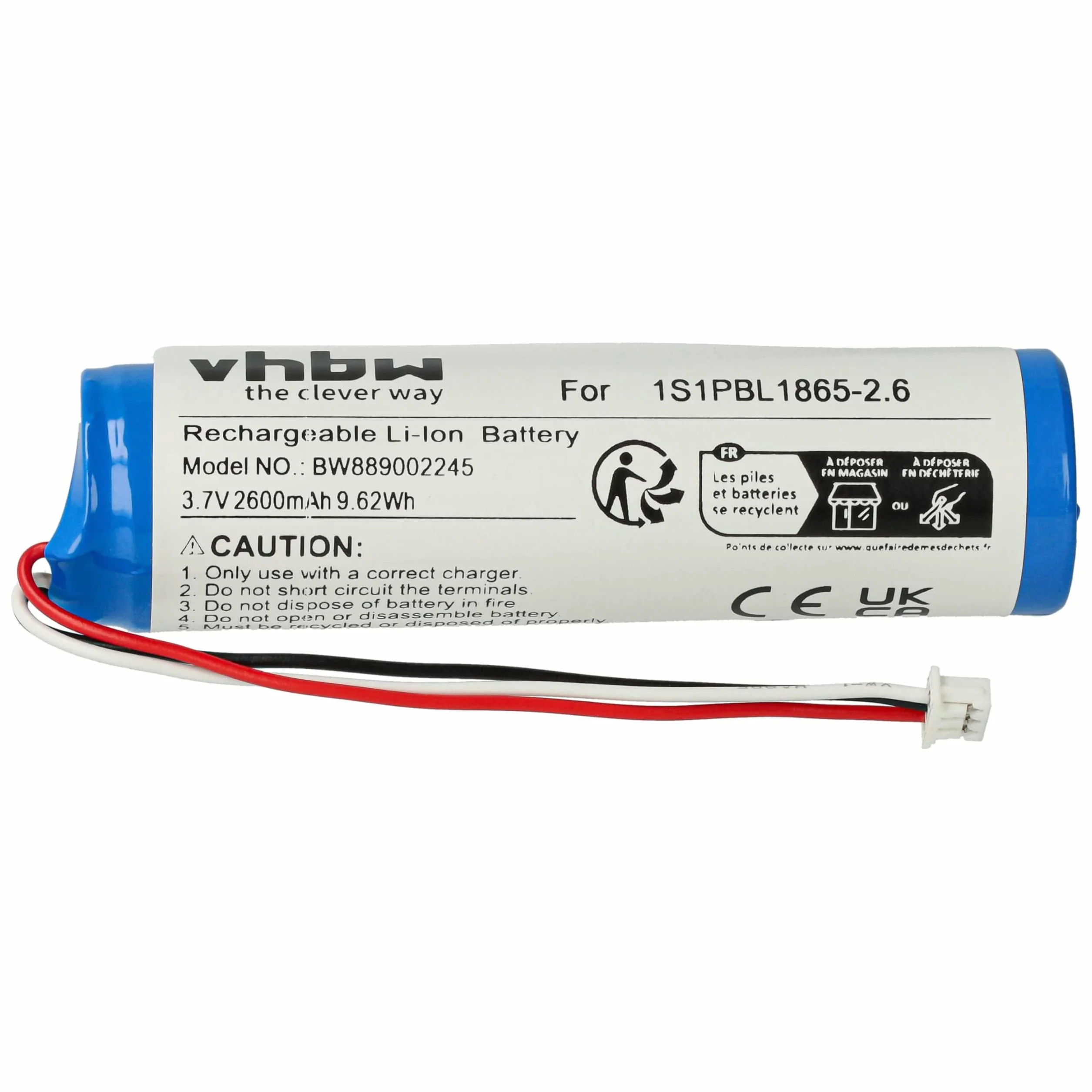 vhbw batteria sostituisce Philips 1S1PBL1865-2.6 per babyphone (2600mAh, 3,7V, Li-Ion)