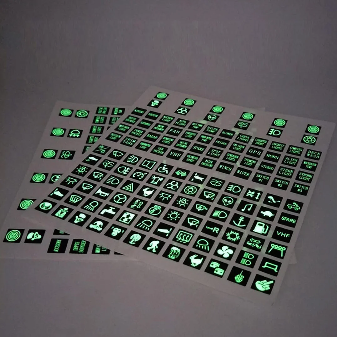 BODYA Adesivo etichetta interruttore a bilanciere Adesivi per auto luminosi Adesivo pulsante pannello strumenti Adesivo interruttore a bilanciere Adesivos circuito