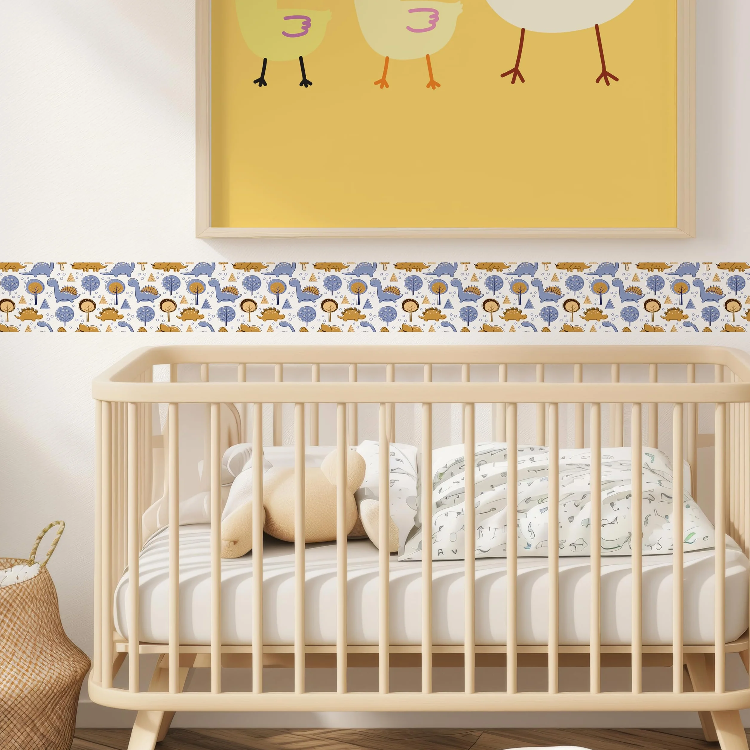 Bordo murale "Dinosauri" Greca decorativa per pareti cameretta bambini, adesivo riposizionabile e lavabile, facile applicazione e rimozione. Scopri la collezione