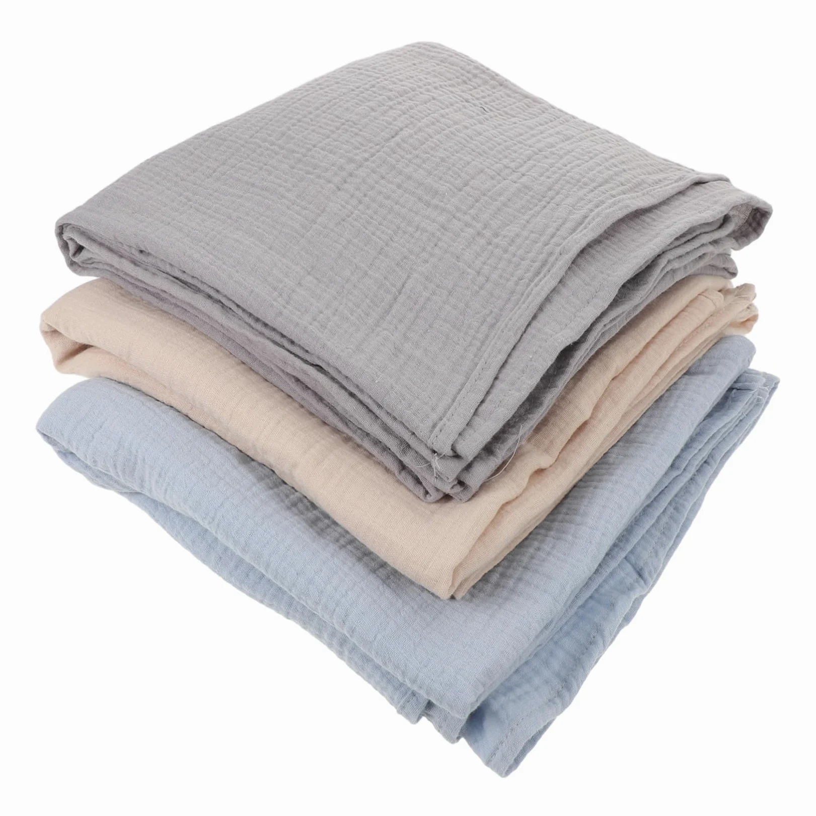 FRCOLOR 3 Pezzi Coperta Mussola per Ragazzo Ragazza Swaddle Wrap e Traspirante Dimensioni Generose Colori Calmi e Unisex per Sonno Sicuro e Comfort Nursery