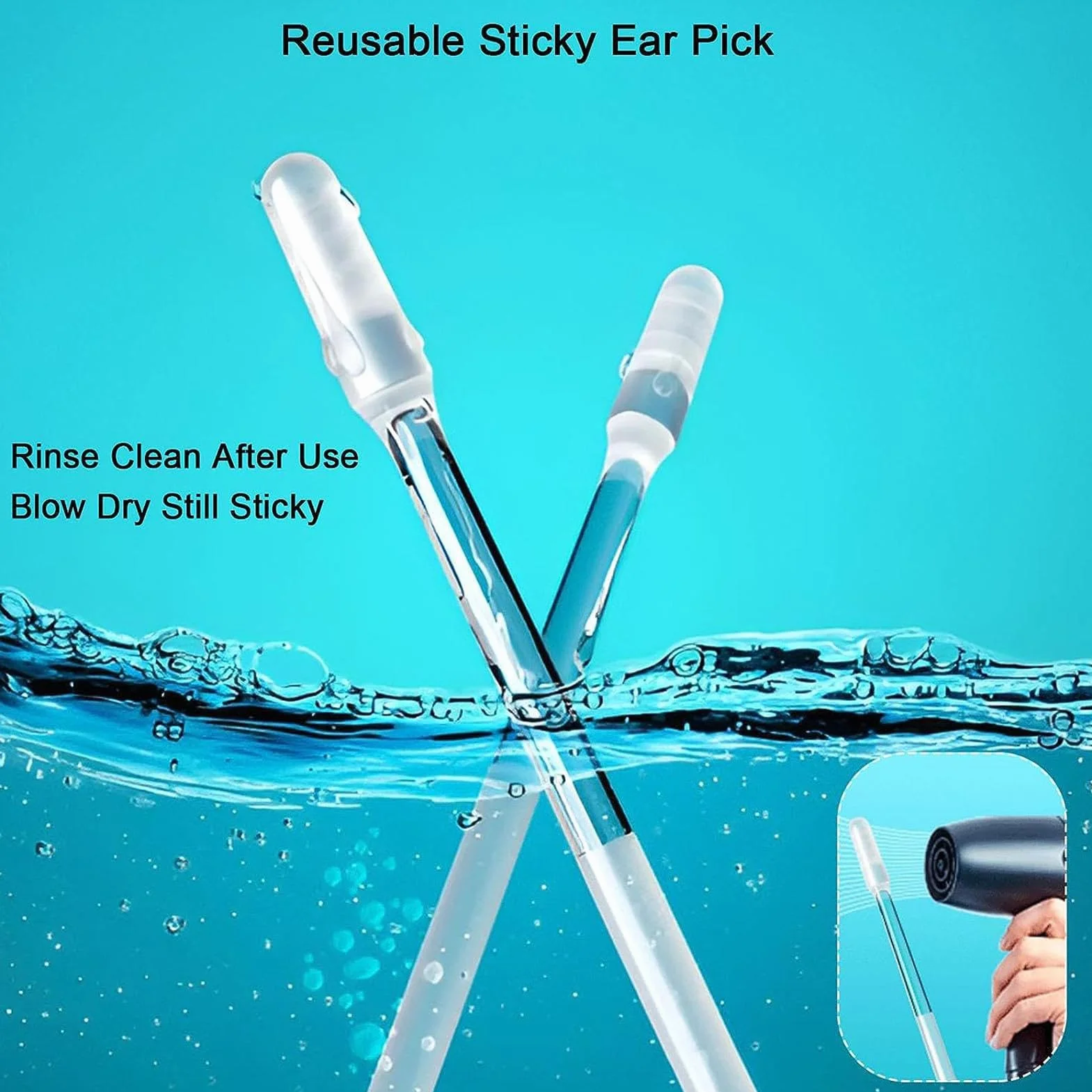 48 Bastoncine Appiccicoso Pulizia Orecchie, Bastoncini In Silicone, Morbido E Riutilizzabili, Strumenti Rimozione Cerume, Pulitore Prelievo Orecchi Appiccicose Sicurezza, Adesivi Scavare Orecchi Stick