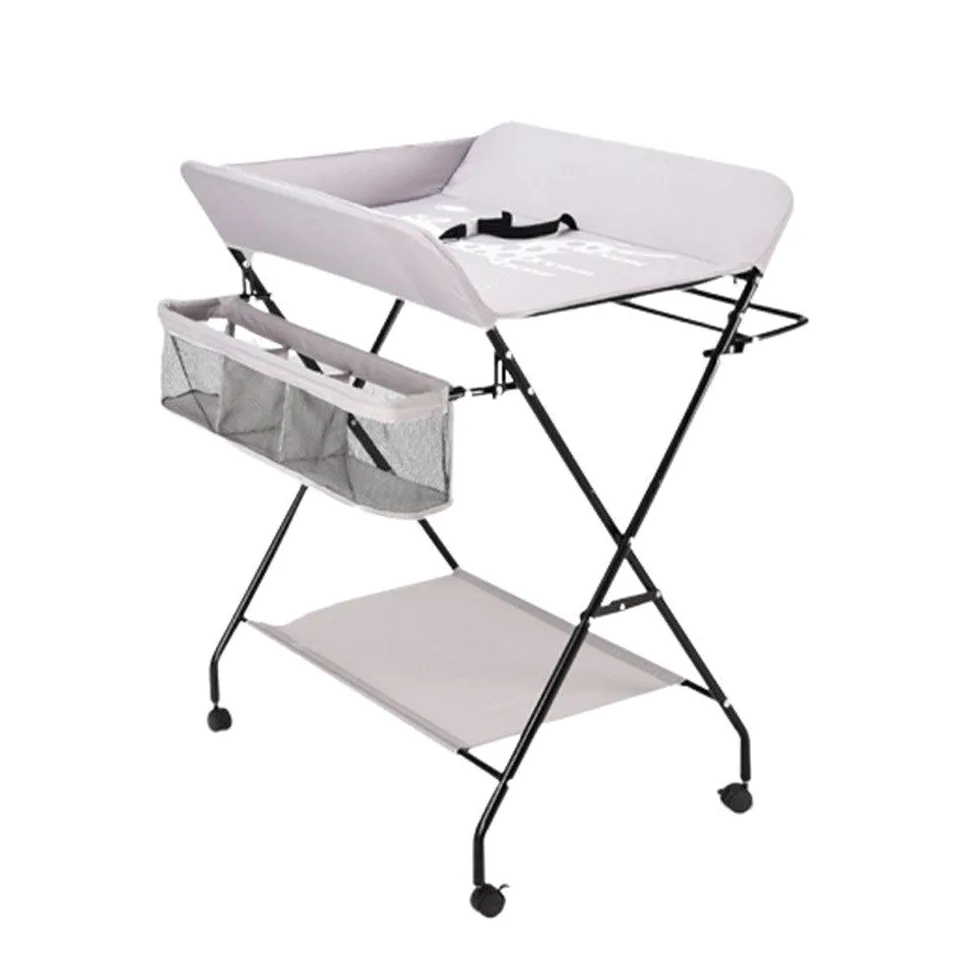 MObyat Baby Fasciatoio,Fasciatoio per Neonati, fasciatoio Multifunzione a Gamba Incrociata per Neonati, Organizer Portatile per Pannolini con Contenitore - fasciatoio a 3 Colori