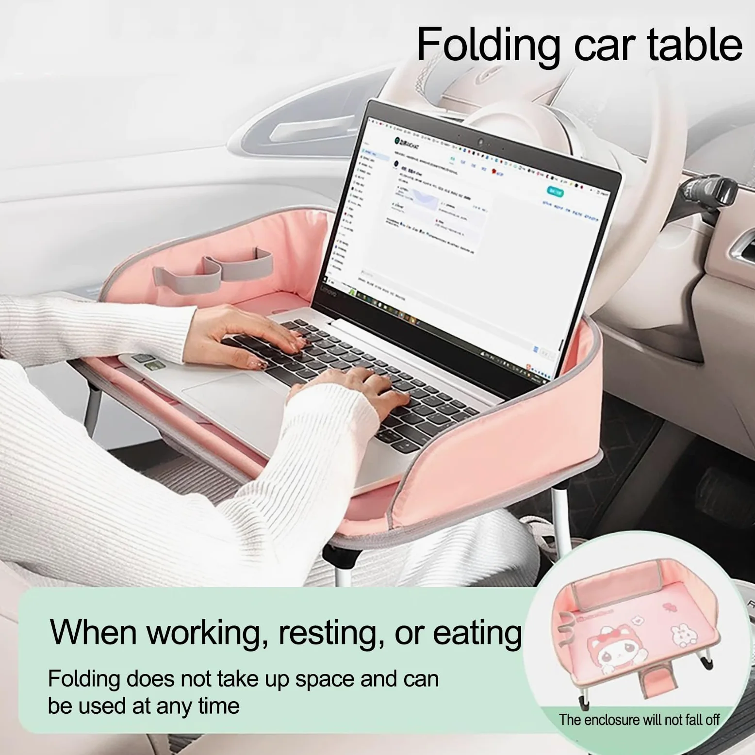 Organizer per seggiolino Auto con Spallacci Regolabili in Lunghezza, Auto Organizzatore Kick Mats Impermeabile Sedile Posteriore, Organizer per sedili Posteriori con(Pink)