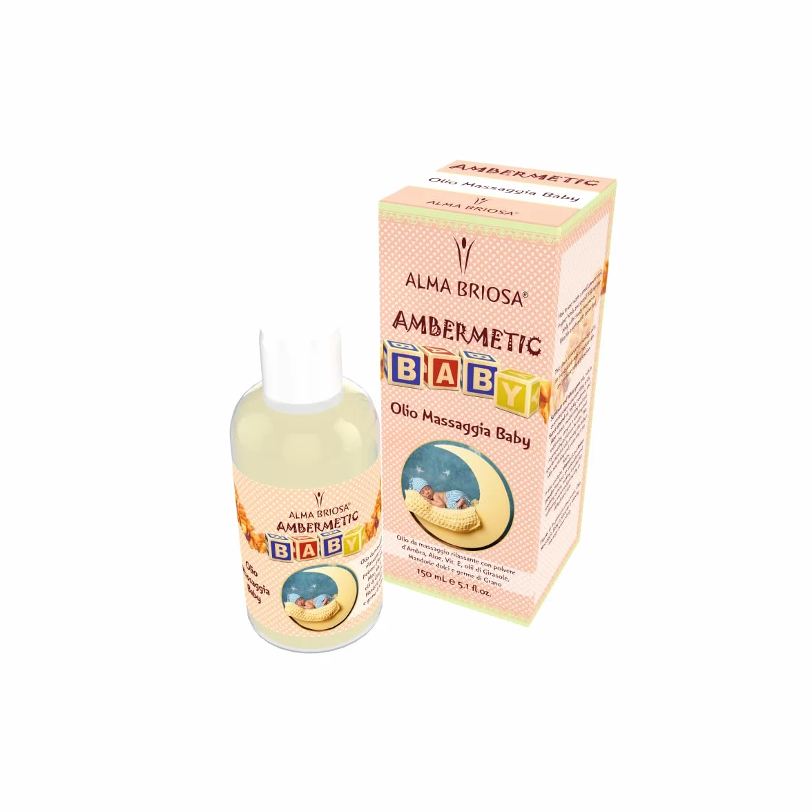 Alma Briosa Olio Massaggia Baby Ambermetic- 150 ml