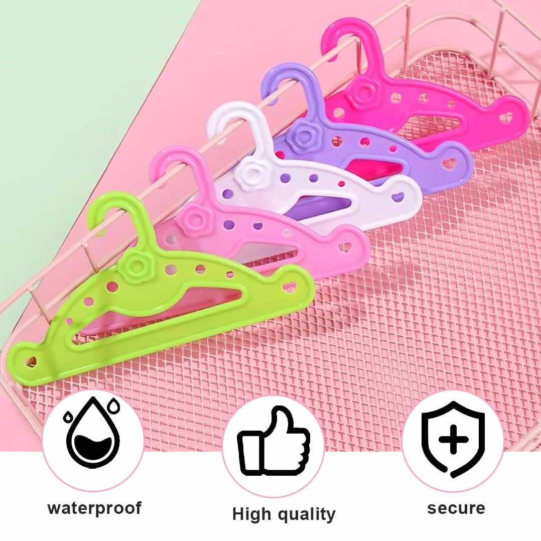 Appendiabiti per Bambole Accessori Appendini Grucce alla Moda per 11.5 Pollici 28-30 CM Bambola, 10 pezzo