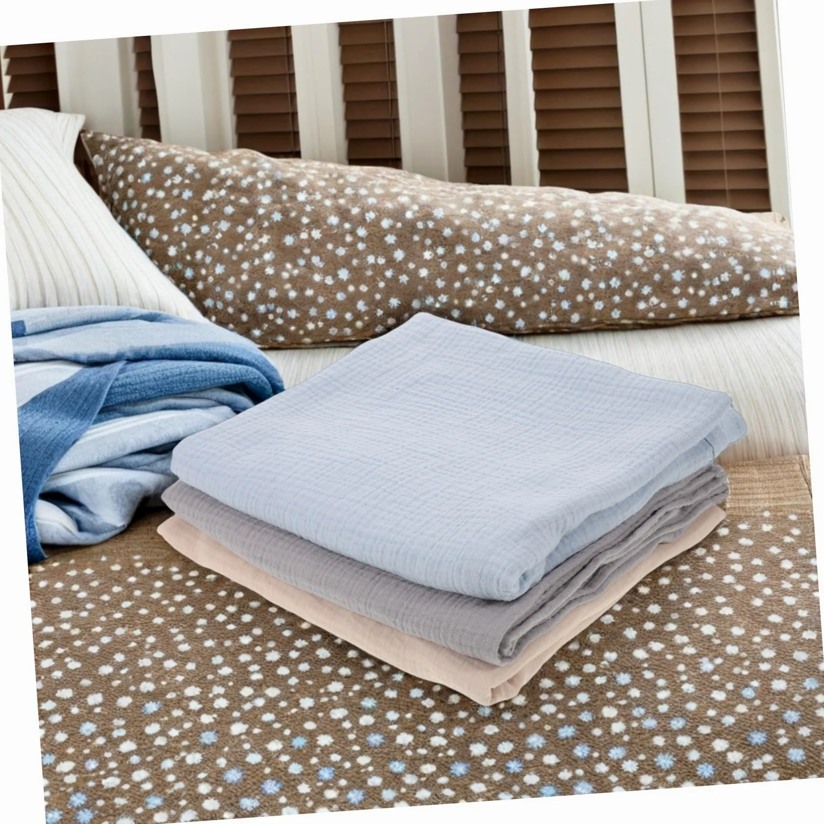 ORFOFE 3 Pezzi Coperta Mussola Ragazzo Ragazza Morbida Traspirante Unisex Fascia Avvolgente Per Sonno Facilità Avvolgimento