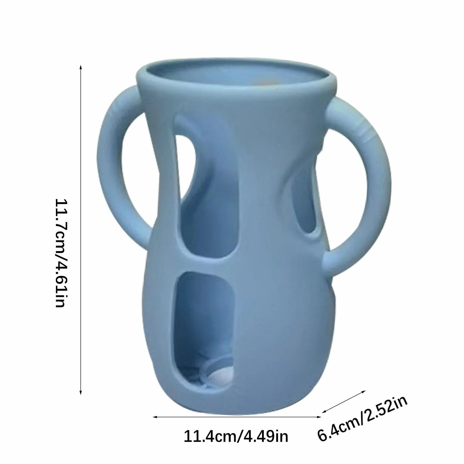 Custodia in silicone per biberon in vetro, per biberon in vetro, con manici, infrangibile, resistente alle cadute e agli urti, lavabile in lavastoviglie