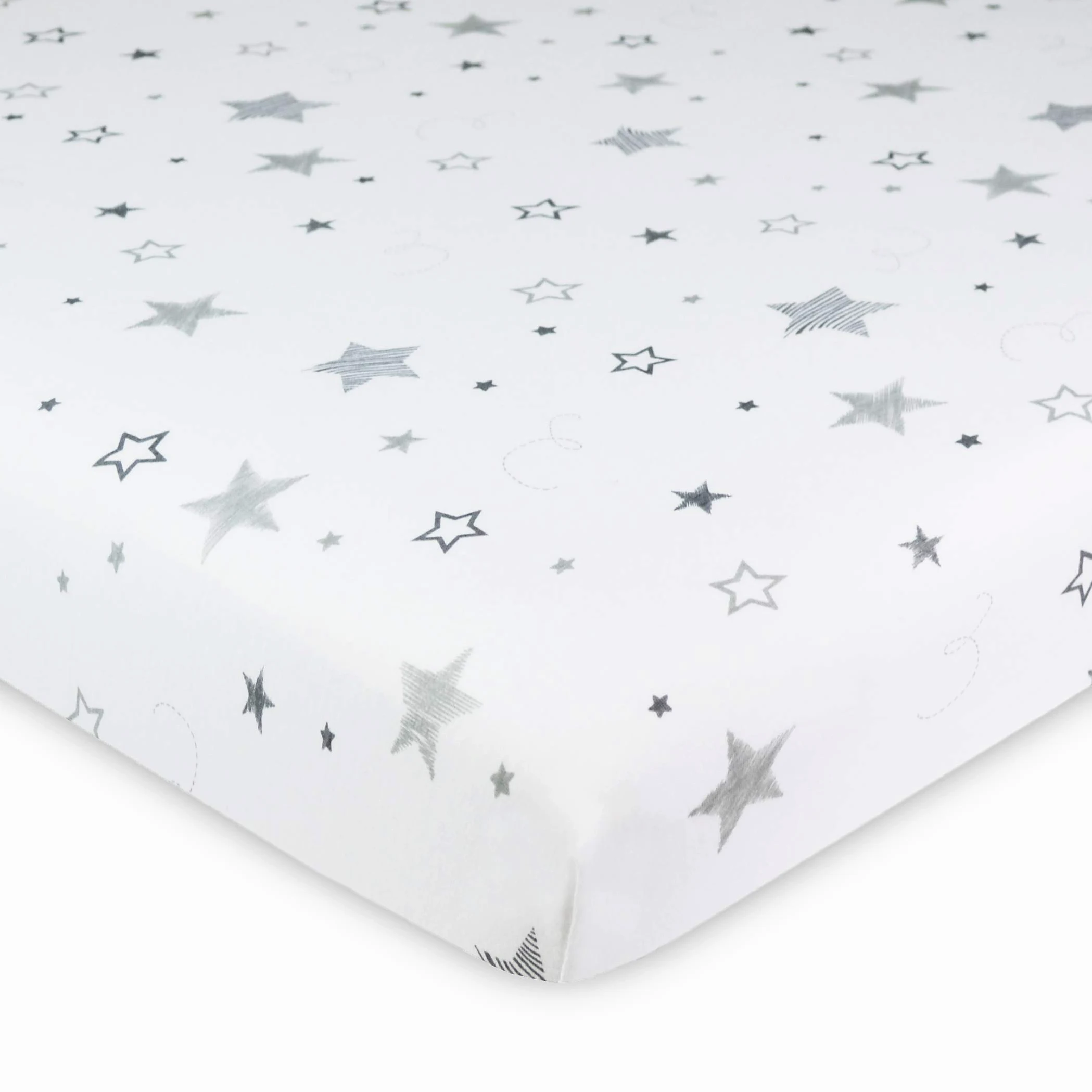 American Baby Company Lenzuolo con angoli in 100% cotone naturale per mini culla, 96,5 x 61 cm, morbido e traspirante, adatto per materassi Pack N Play, super stelle, per ragazzi e ragazze