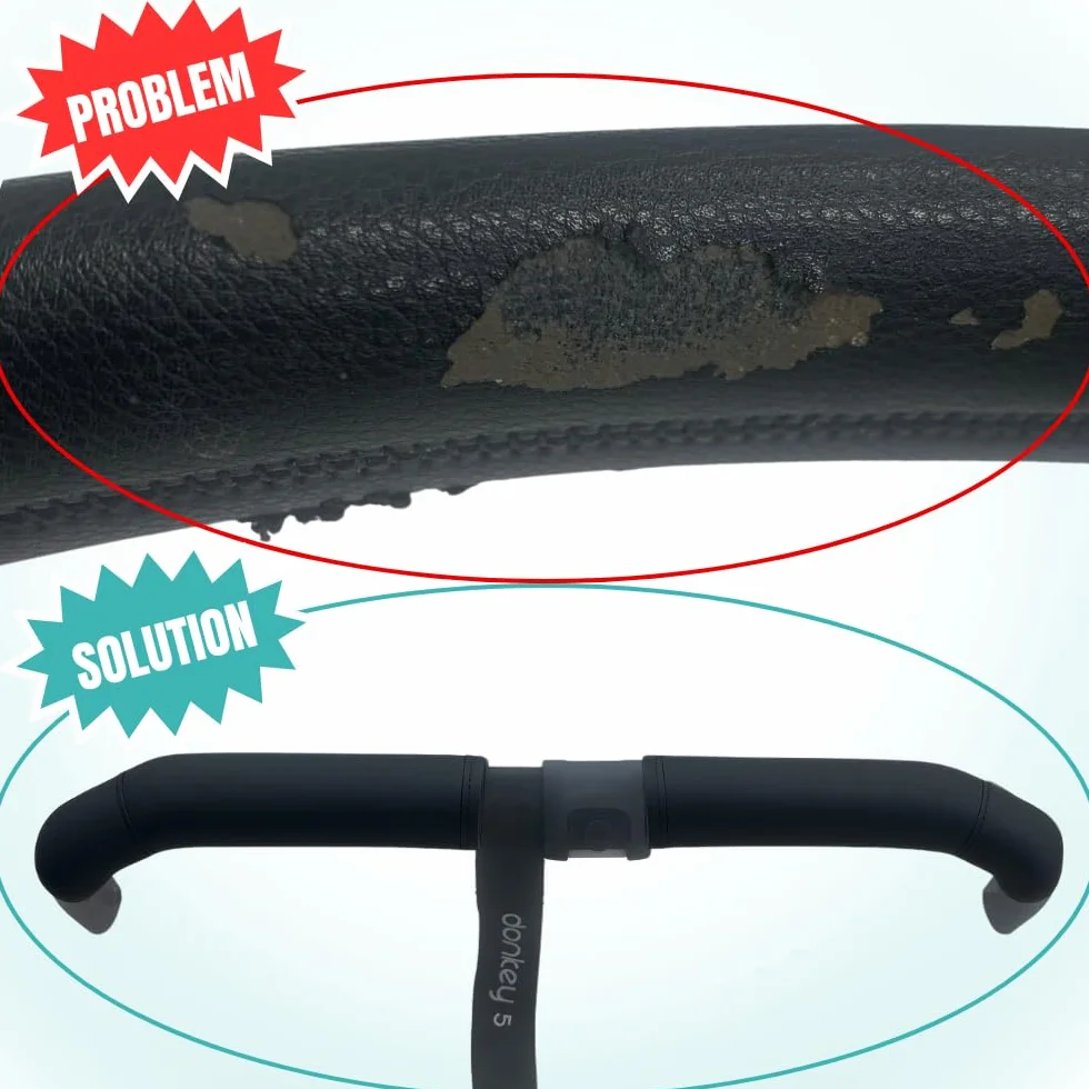 PROTEC TIF | Coperture per manubrio in similpelle compatibili con Bugaboo Donkey 3 e 5 (si adatta alle coperture originali)