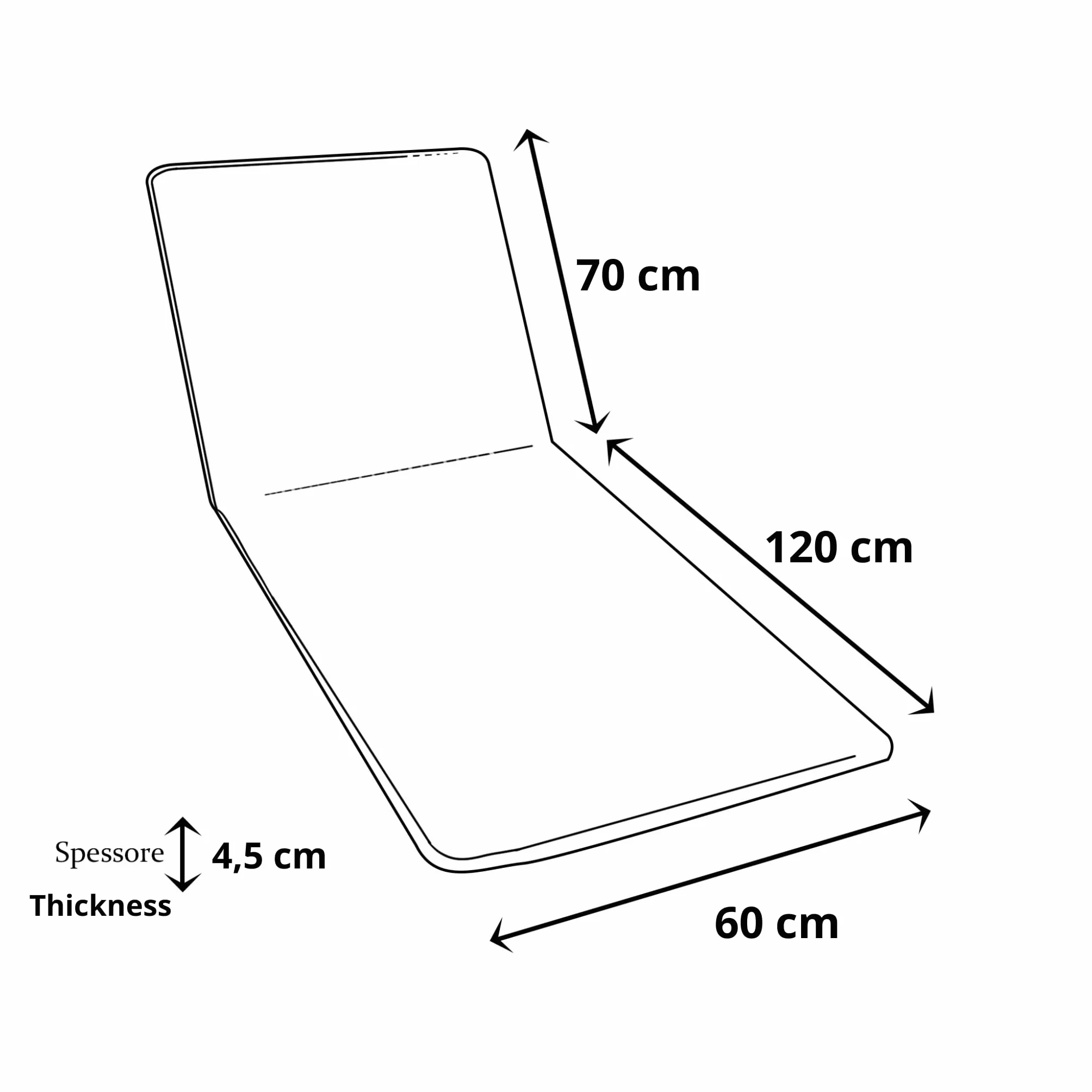 Il Tuo Artigiano Design Cuscino per Lettino Prendisole Pieghevole in Cotone - Semi-idrorepellente e Anti-macchia - Materassino artigianale made in Italy (Ruggine)