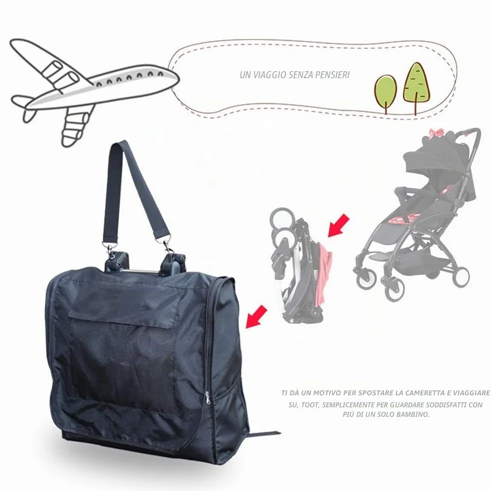 SeedFuture Borse da Trasporto per Passeggini Nera per Babyzen YOYO, Accessori per Passeggino e Zaino da Viaggio per Carrozzina