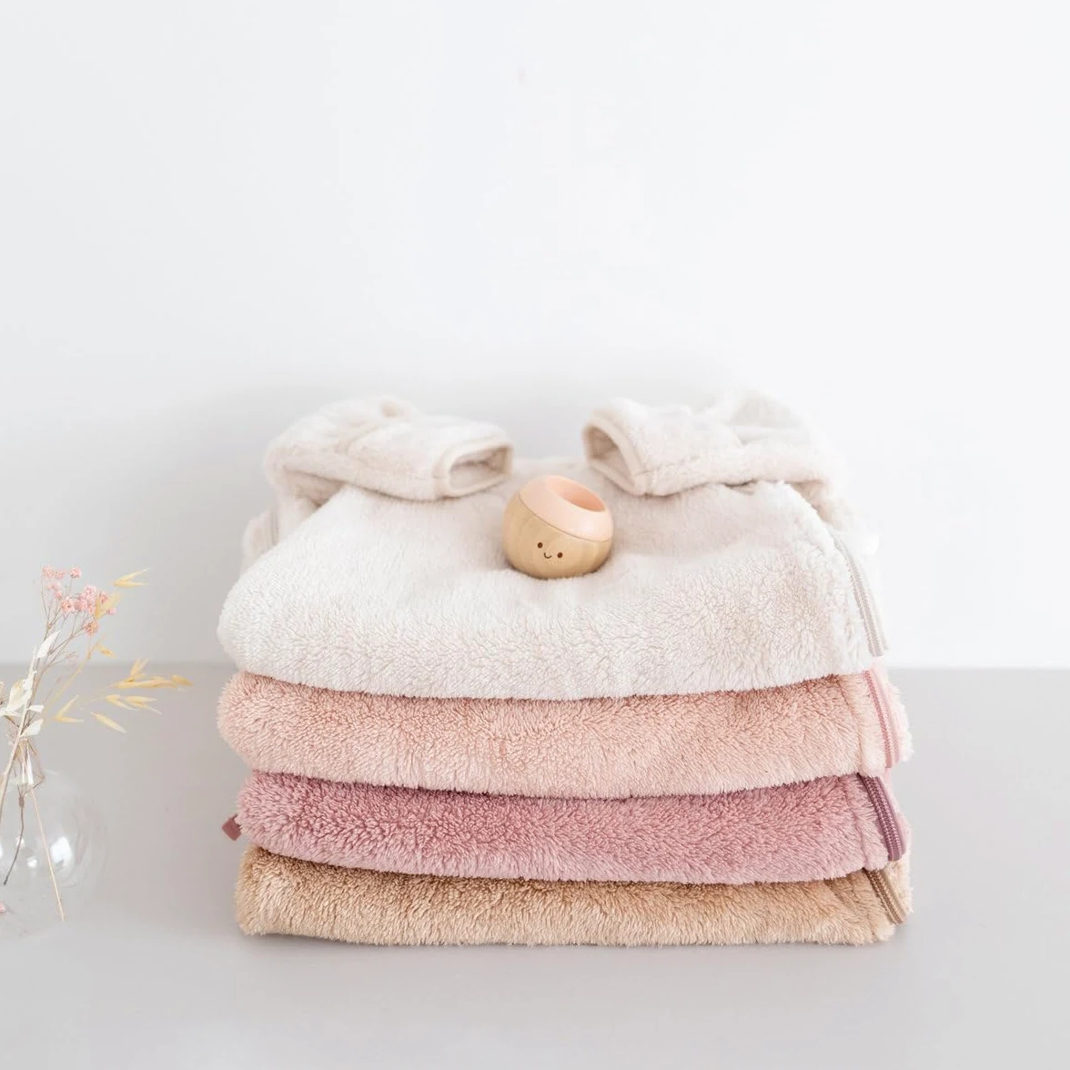 BEMINI - Sacco nanna/Magic Bag 03 mesi con guantoni SOFTY Tog 2,5 | Zip| Caldo | Maniche Lunghe | Rosa antico