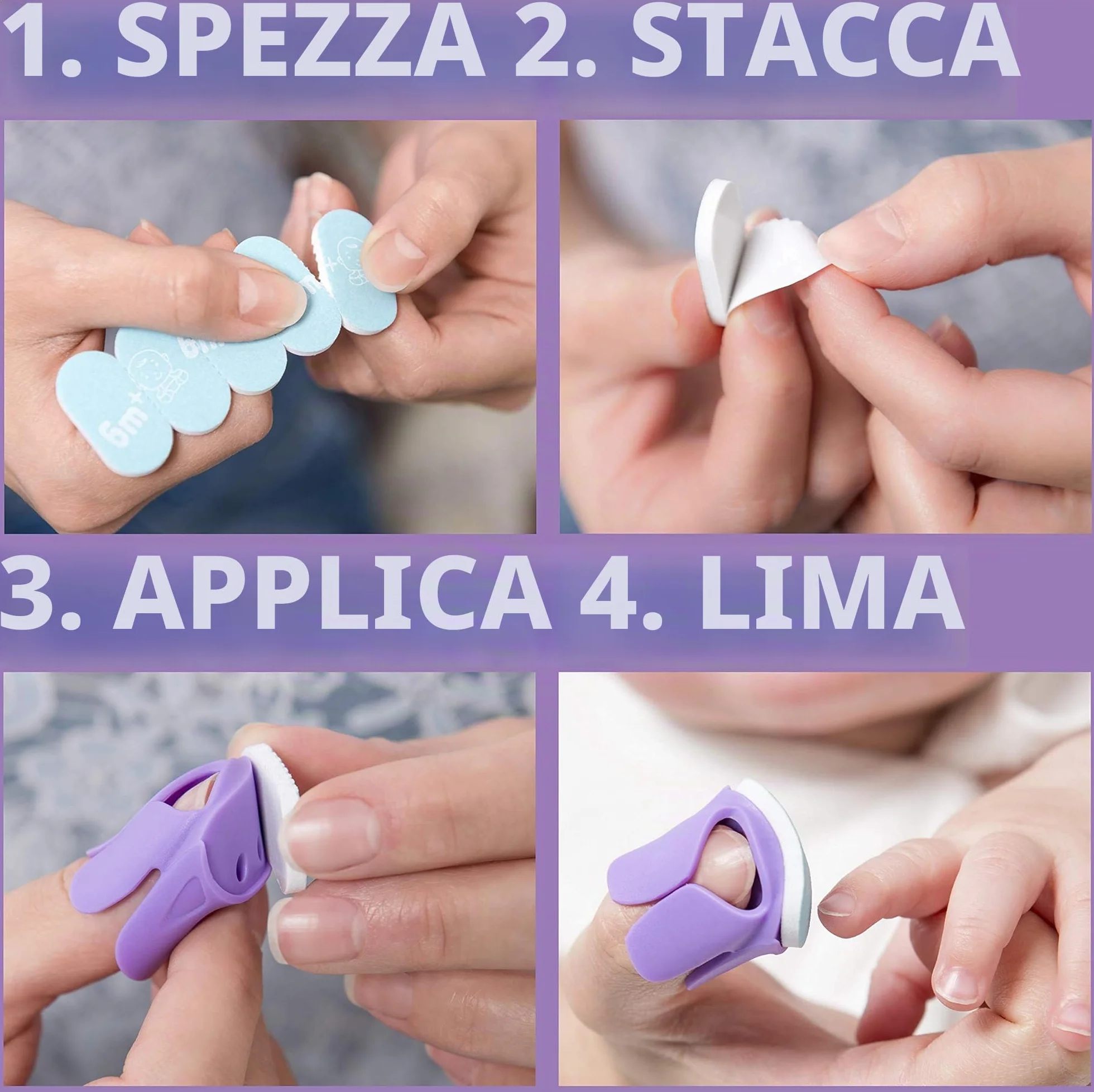 Baby Nails - Lime Unghie per Neonati (0 mesi +) Lima Unghie Cura, Pulisce e Rifinisce I Cura delle Unghie per Dita di Mani e Piedi I Manicure Neonato - 3 x 5