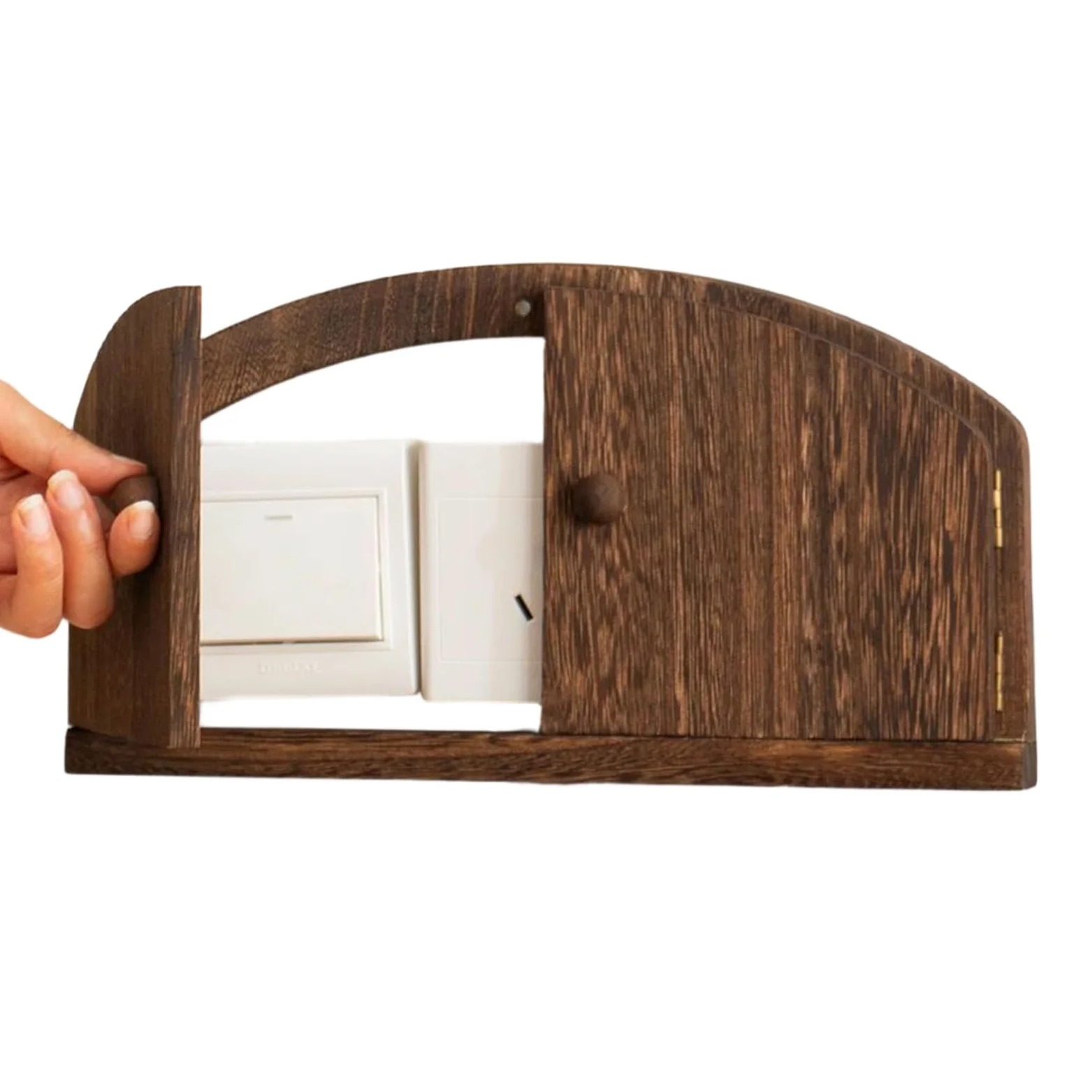 Copriprese da Parete in Legno Decorativo in Legno Rustico Senza Forature | Copriprese Eleganti per Interni Casa Camera Bagno Ufficio Scuola Animali Domestici