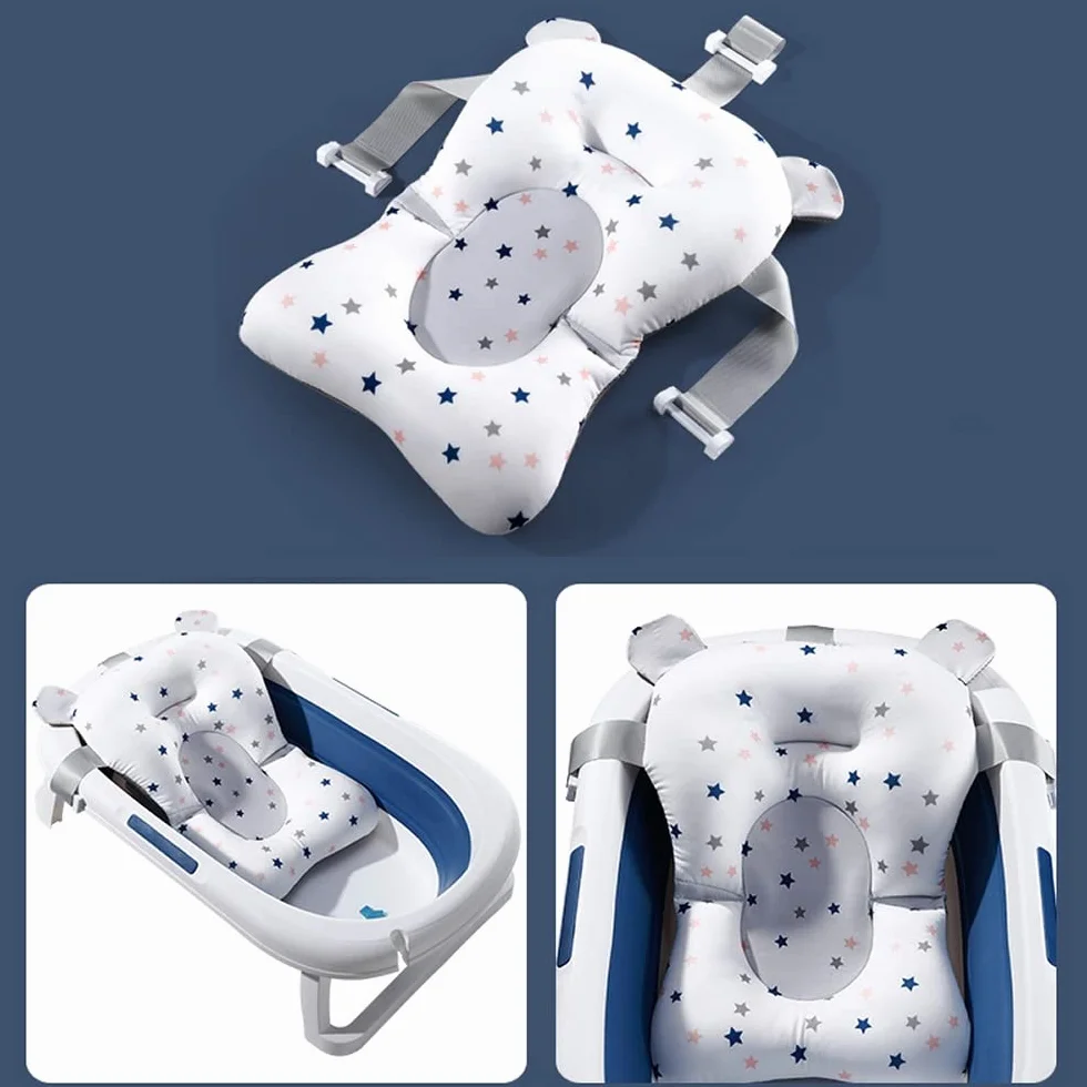 Cuscino Bagnetto Neonato + Tazza da Bagno, Riduttore Vasca da Bagno Neonato, Supporto vaschetta Universale, Materassino Bagnetto Antiscivolo, Confortevole e Morbido