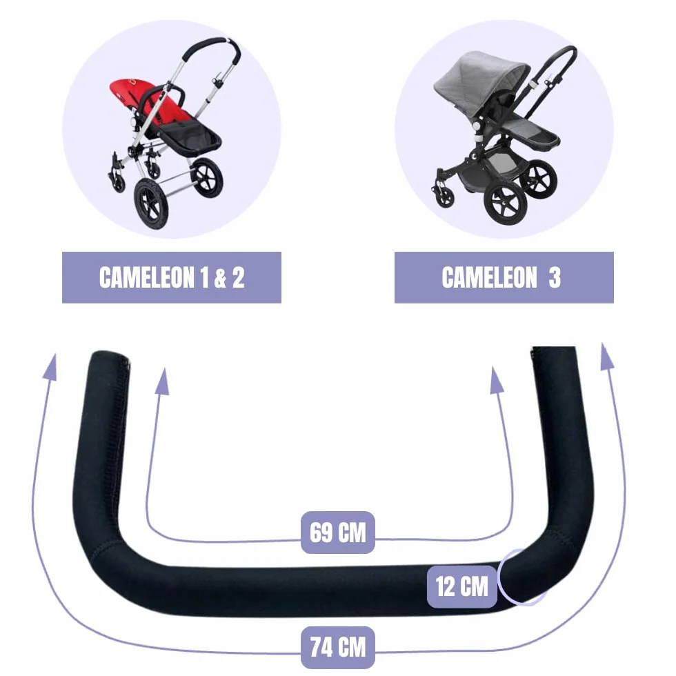 PROTEC TIF | Copertura in Neoprene coppia Poggiapiedi Compatibile con il Bugaboo Cameleon 1, 2 e 3 | Si applica sopra la gomma originale |