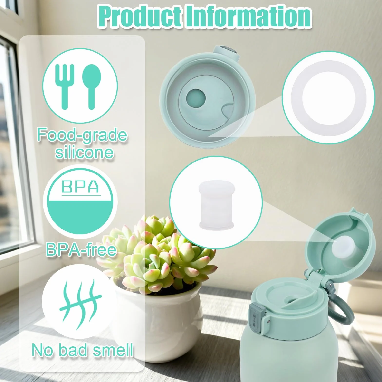 4pz Set di Accessori per Scaldabiberon Compatibile con Momcozy, Tappi Anti-Perdite e Anelli di Tenuta in Silicone Senza BPA per Scaldabiberon Portatile da 500ml