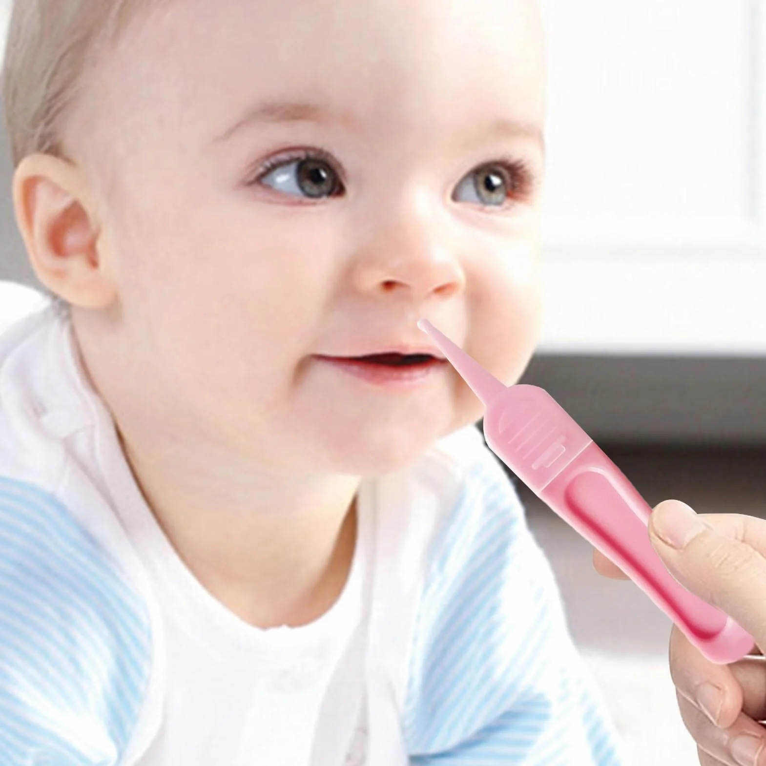 Pinzette per naso, pinzette per la pulizia del naso, detergente per bambini, pinza rotonda, portatile e sicuro e per pulire i condotti uditivi, i passaggi nasali e lo sporco ombelicale