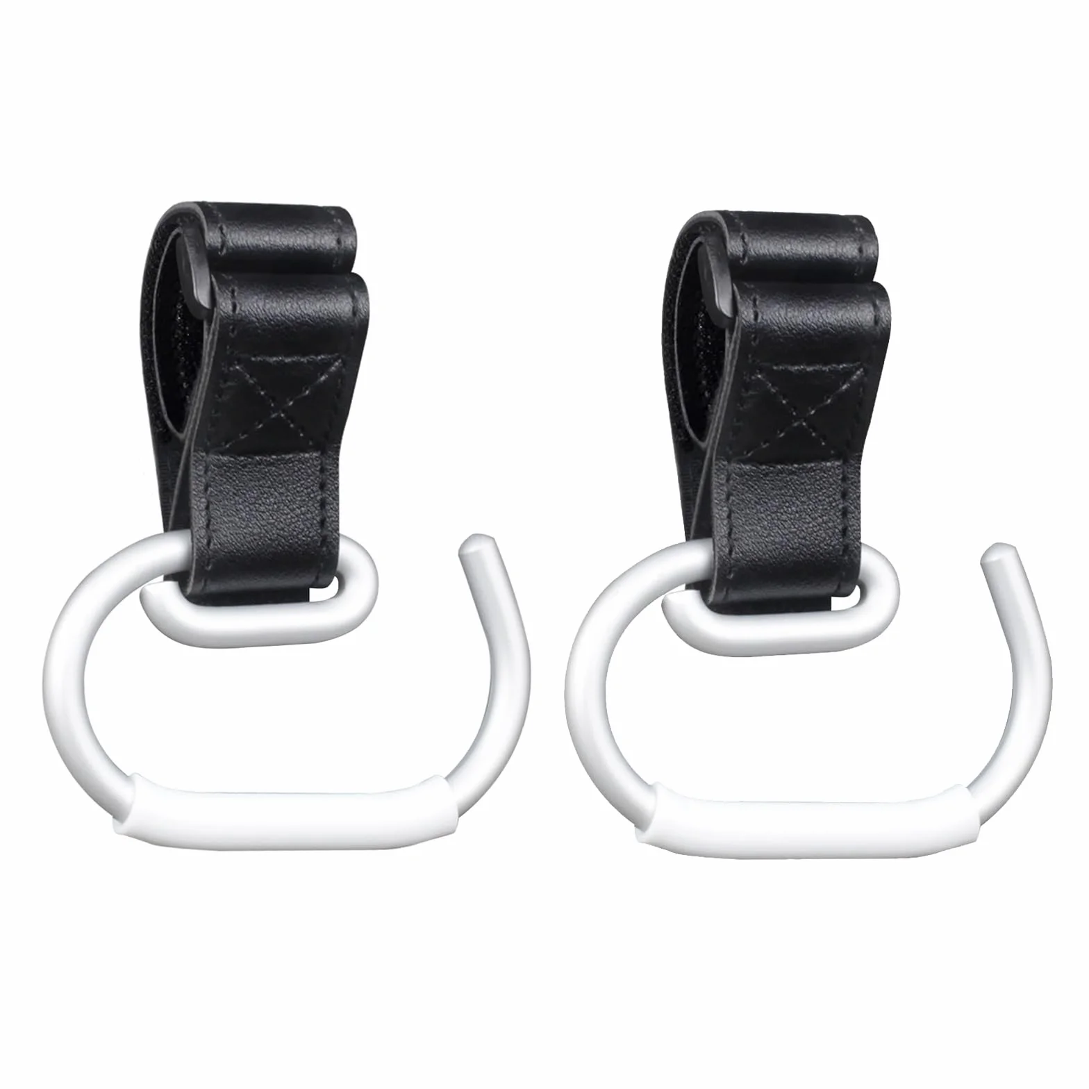 Vihir Passeggino Gancio per Borse, Grande Passeggino Gancio Universale, Accessori Passeggino, Pelle PU + Lega di Alluminio+Silicone Anti Scivolo Protettiva