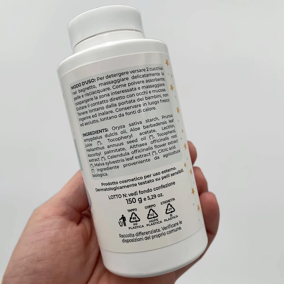 Nigì Bio Boutique - Polvere di riso neonati, fresco sollievo - Polvere di riso biologica certificata