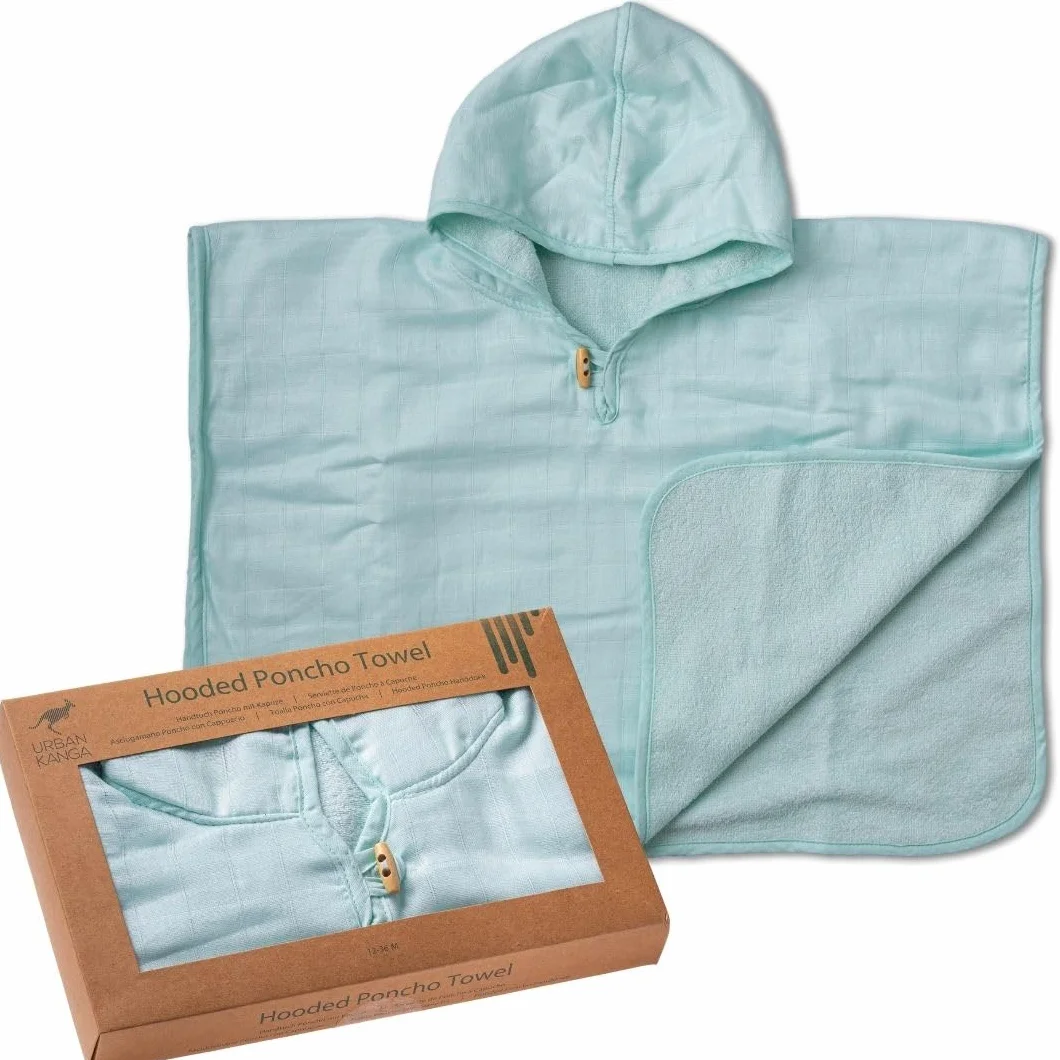 Urban Kanga Poncho da Bagno Asciugamano con Cappuccio per Bambini (Menta)