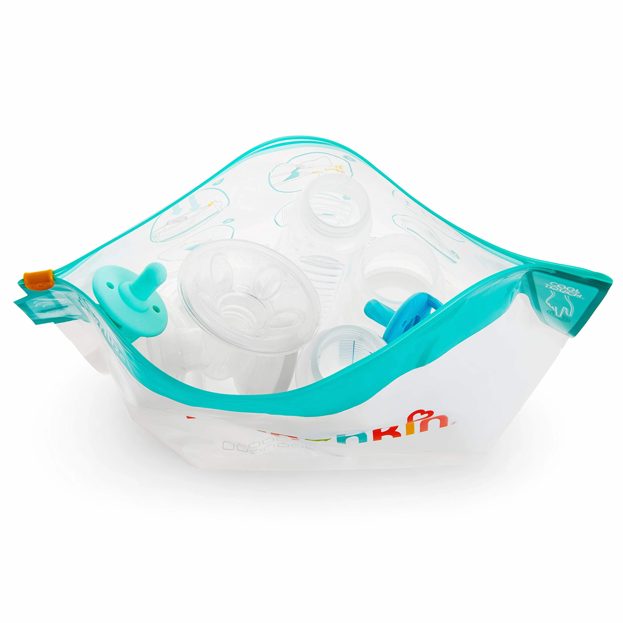 Munchkin Cool Touch Microwave Steriliser Bags | Baby Bottle Teat & Dummy Steriliser | 6 Reusable Baby Steriliser Bags | Cold Water Steriliser & Sterilising Unit Alternative | Mini Travel Steriliser