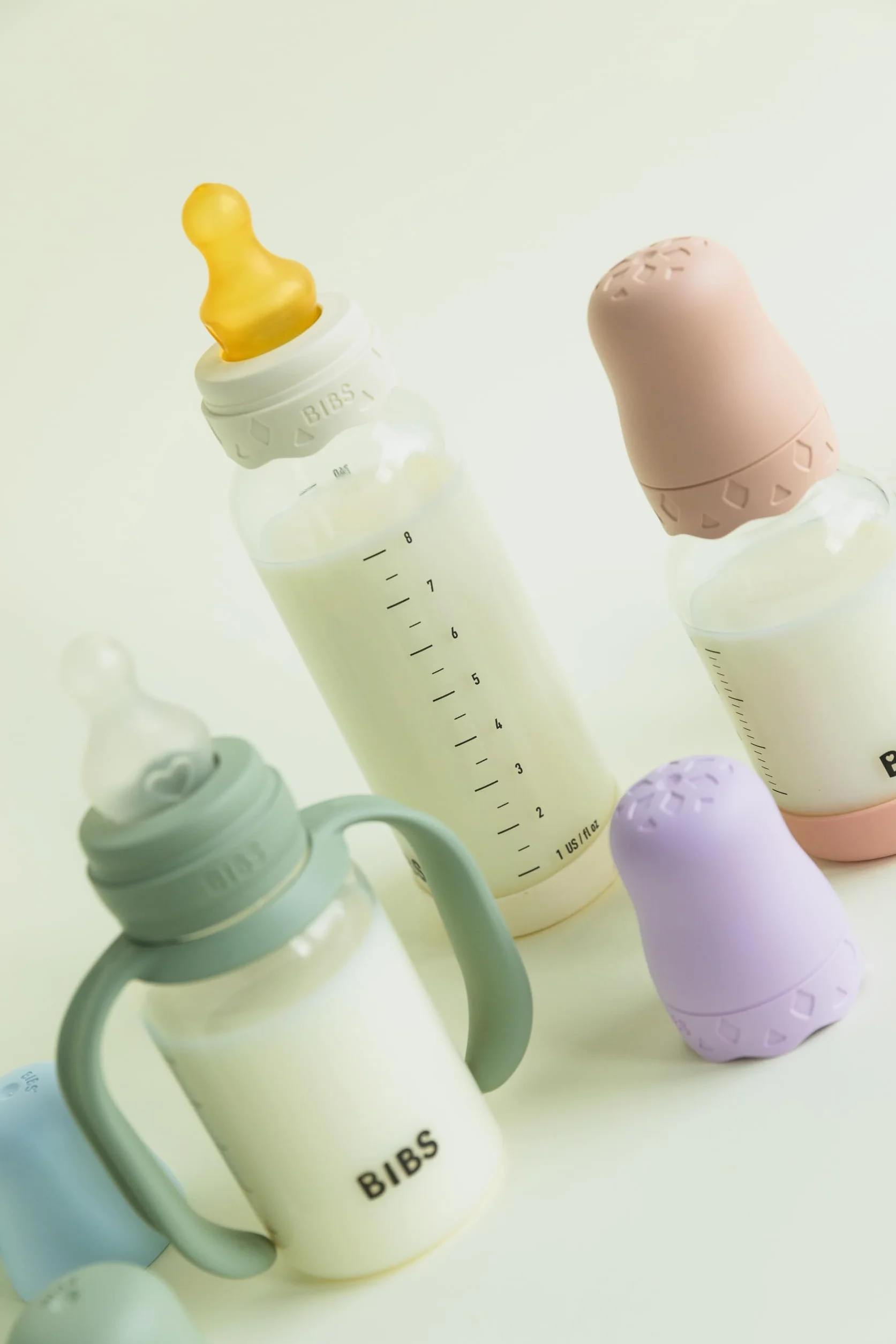 BIBS Boheme - Kit di bottiglie in vetro di diverse dimensioni, da abbinare a Bibs - Violet Sky
