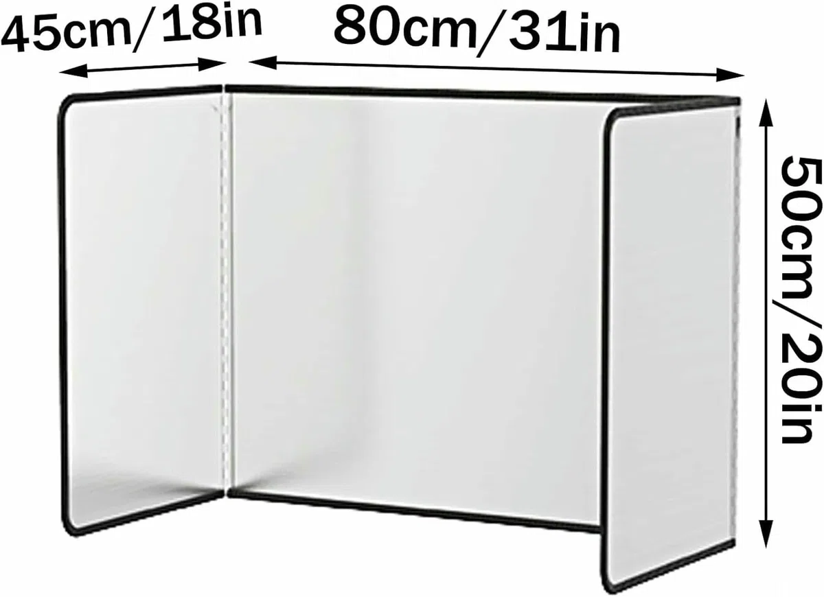 Protezione antispruzzo di Grasso per fornelli Pieghevoli, Protezione antispruzzi per padelle, Protezione per Scudo antispruzzo da Cucina, per Protezione Schermo Stufa (3 Sides 50x80x45cm)