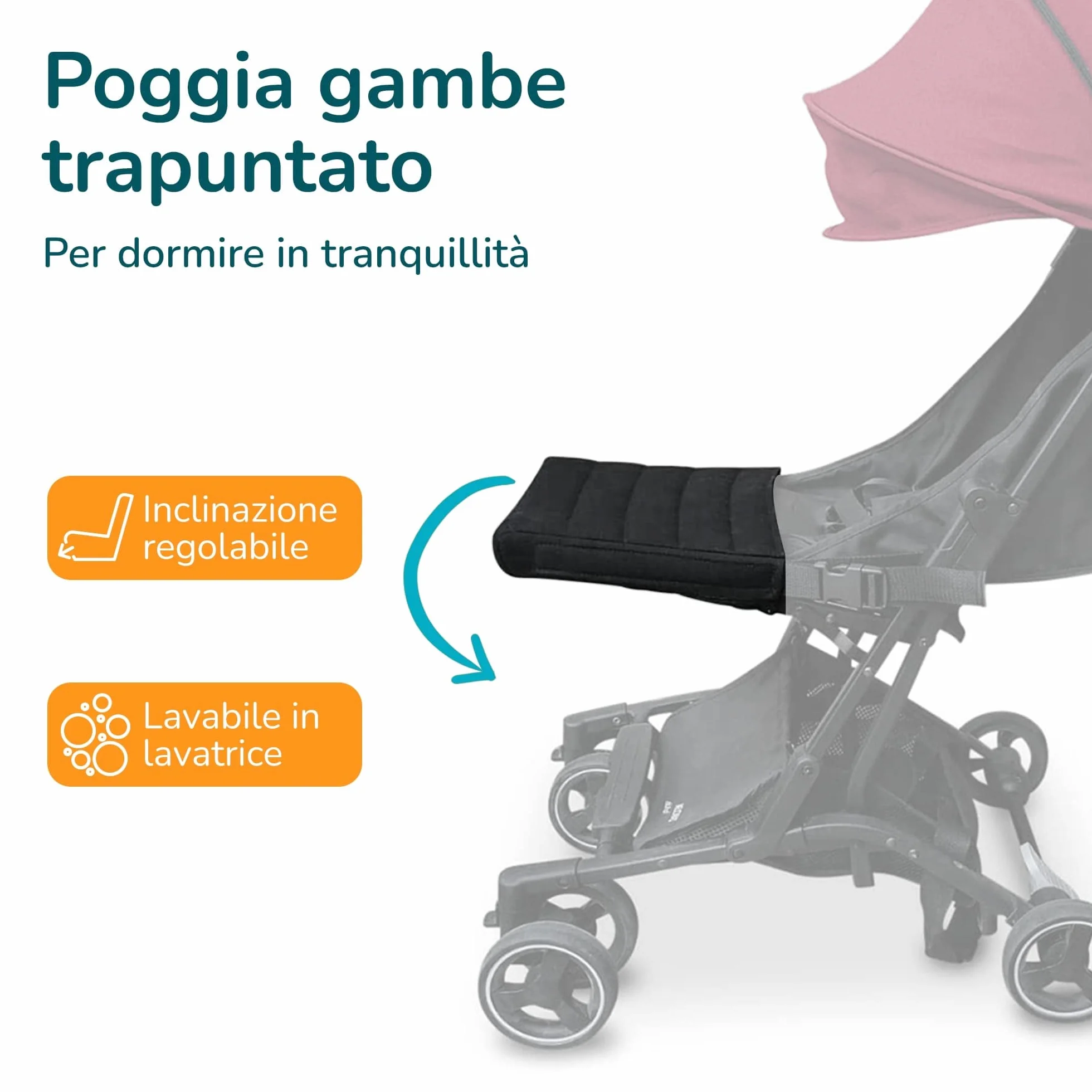 PassegginoPiuma0+ Kit Accessori Aggiuntivi per Trasformare il Passeggino Leggero Piuma 0+ di Zanclem dalla versione Standard nelle versioni Deluxe o Platinum (Grigio, Platinum)