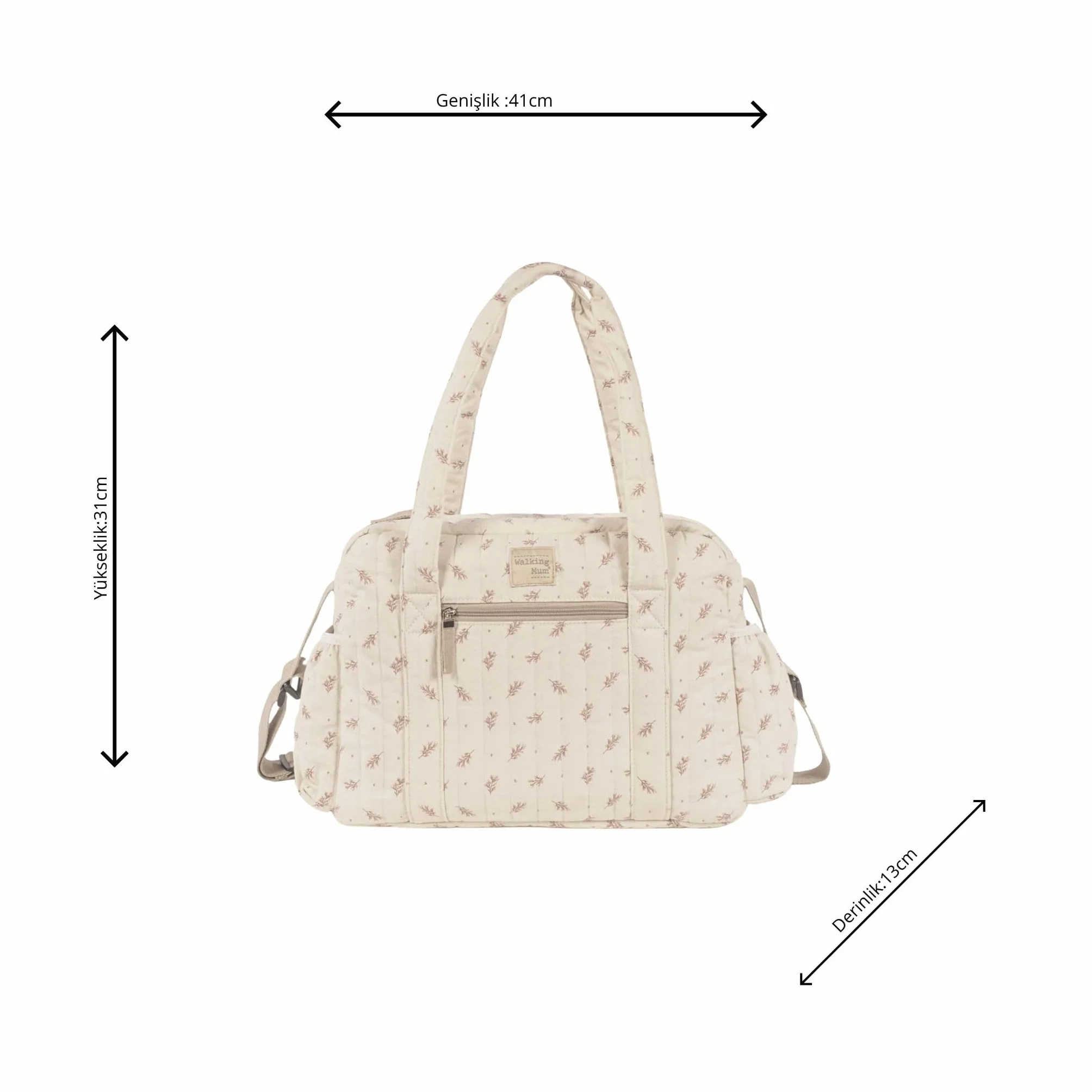 Walking Mum - Borsa fasciatoio, colore: rosa, Beige/Rosa e Beige/Verde, L