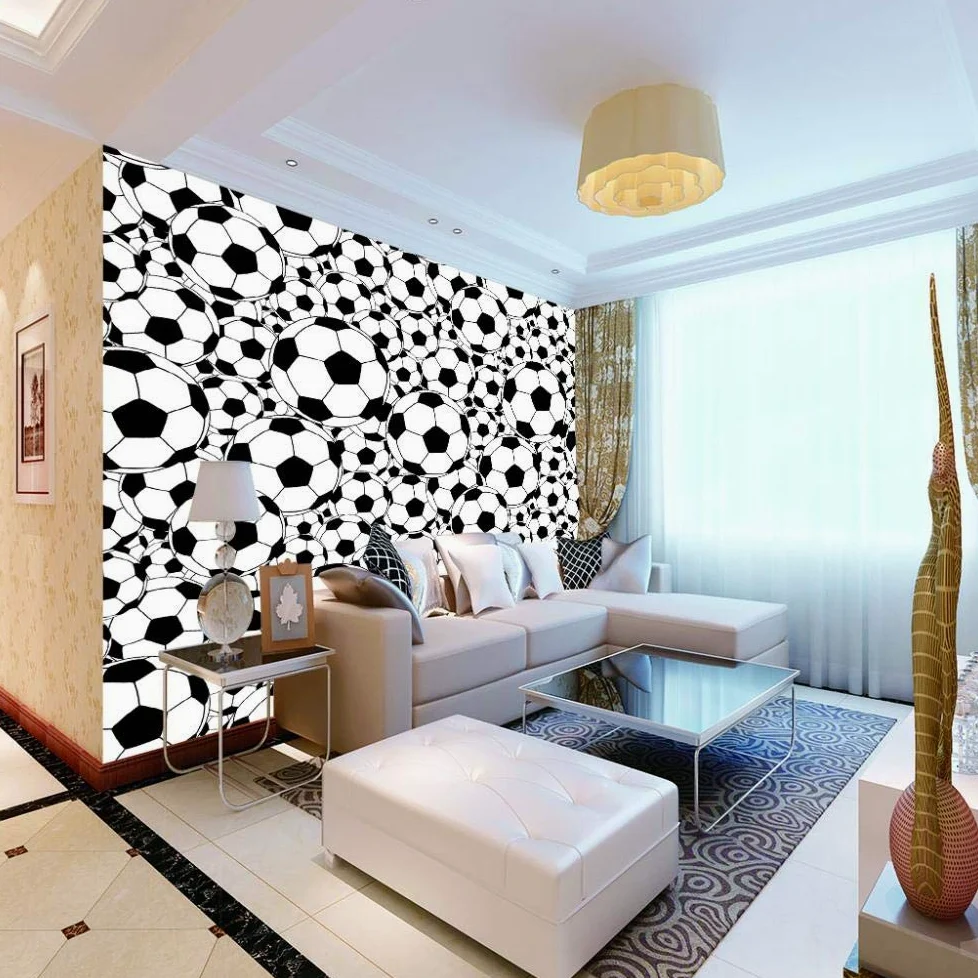 Adesivo da parete 3D da parete da calcio, per soggiorno, camera da letto, cameretta dei bambini, 300 cm x 210 cm