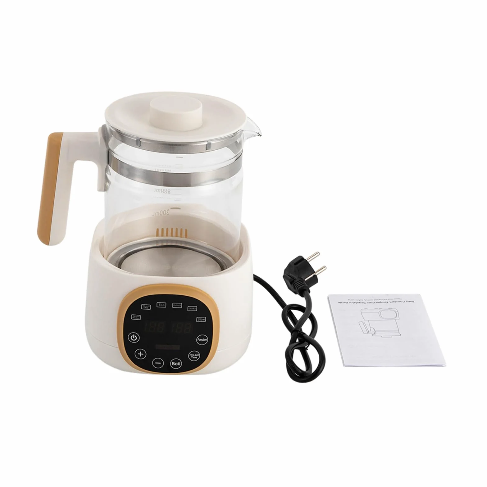 MINRS scaldabiberon per neonati, 72 ore, scaldabiberon per bambini, con funzione di mantenimento in caldo, controllo della temperatura, funzione memoria, display digitali LED, 1,3 l
