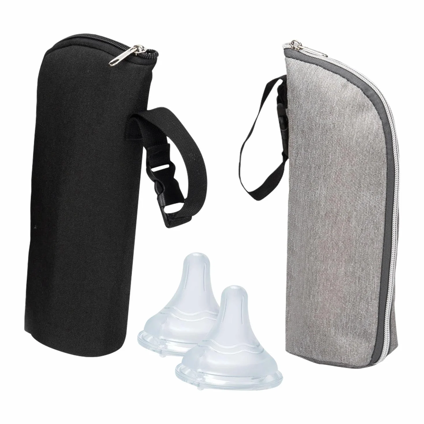 Borse Per Bottiglie Da 2 Pezzi E Ciucci Da 2 Pezzi, Borsa Per Bottiglie Isolata, Borsa Per Bottiglie Portatile, Adatta Per Viaggi E Uso Esterno