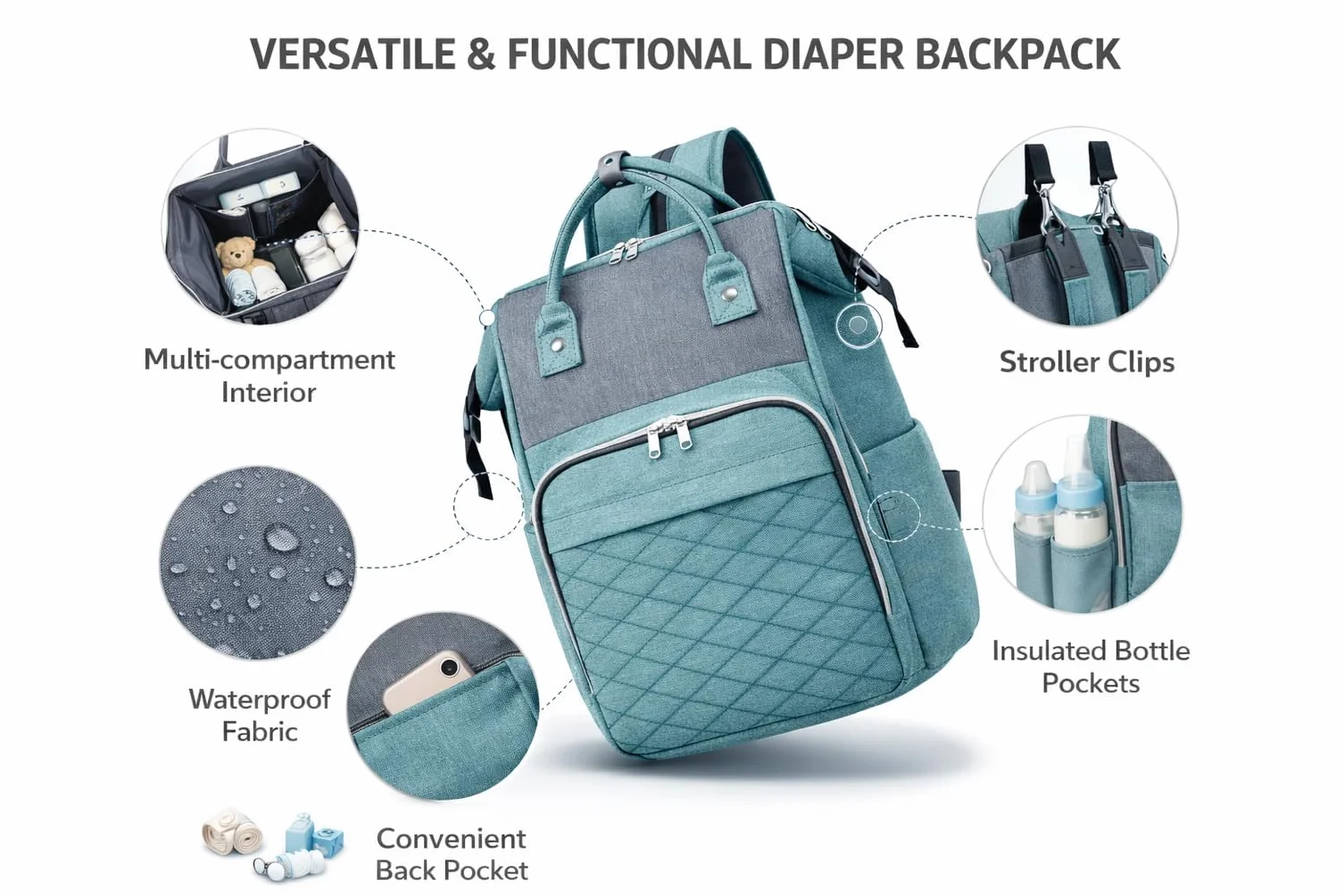 Zaino Carrello Bambino Pannolini Per Neonati | Borsa Zaino Maternità Passeggino Pannolino Premama | Pannolini Zaino Bambino Carrello Italy Mala Maternidade Bebe | Diaper Bag Walking Fasciatoio