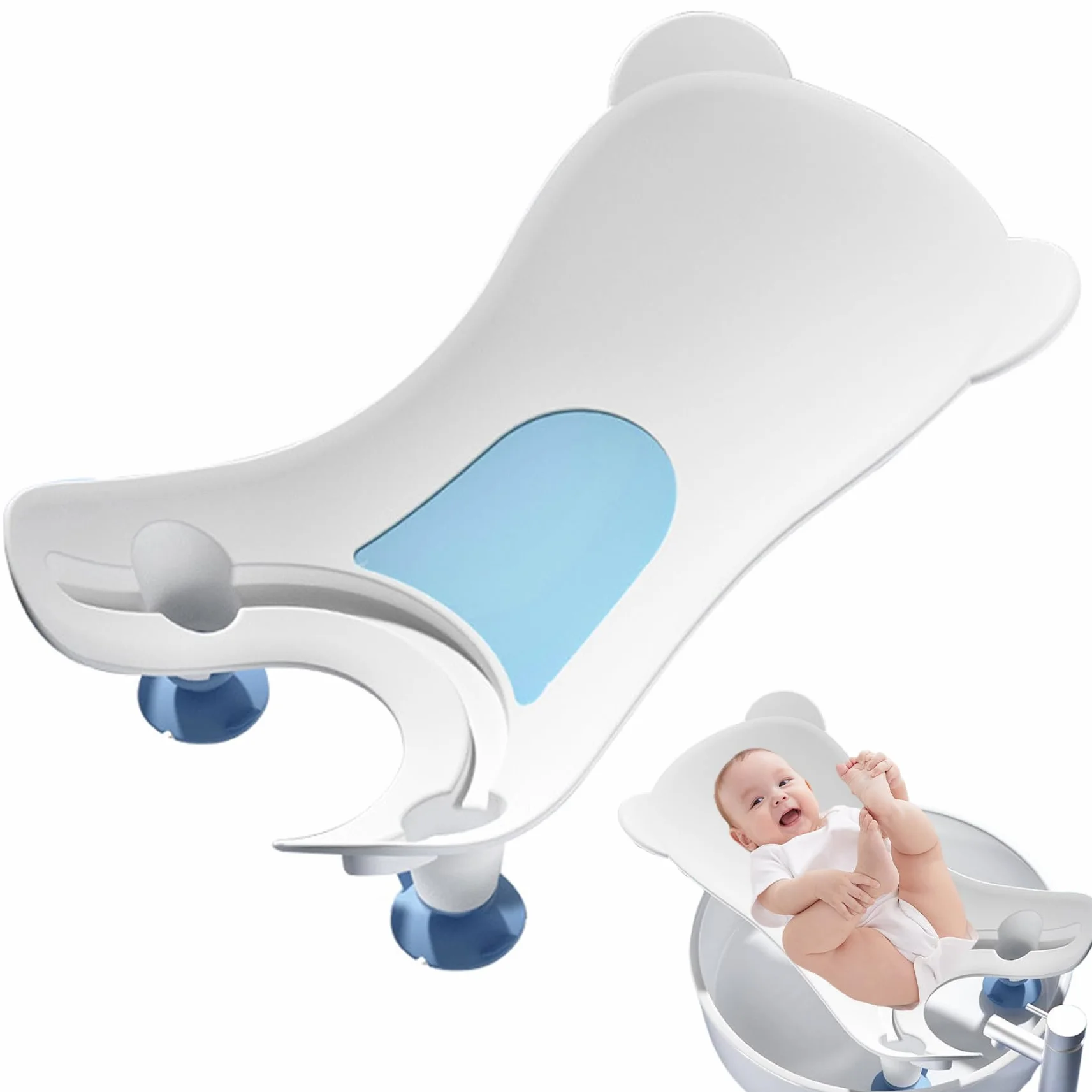 Lavandino da bagno per bambini con ventosa, lavandino dal design ergonomico portatile per bagnetto, strumento di lavaggio sicuro per supporto per natiche in PP per vasca da bagno per uso quotidia..