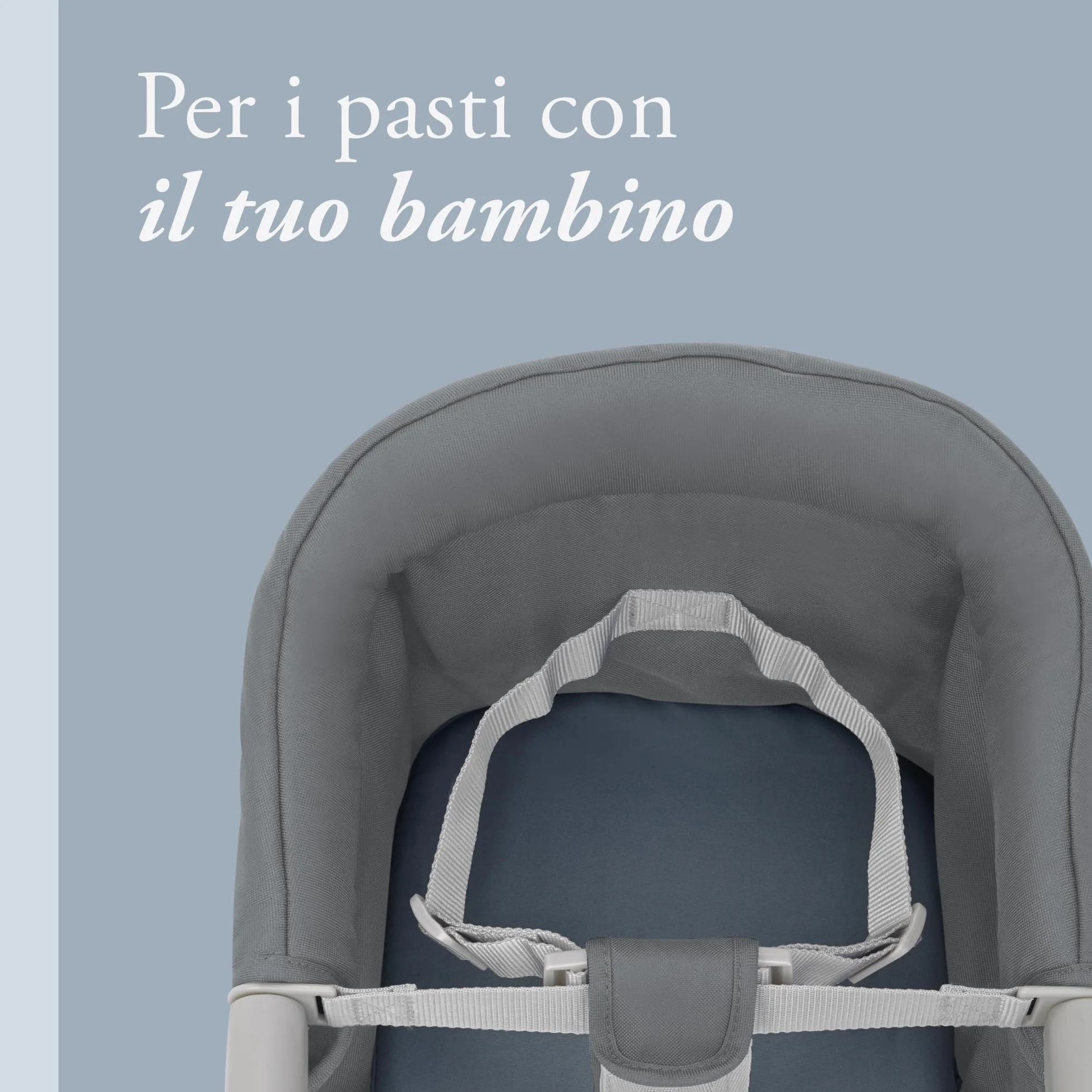 Inglesina Fast, Seggiolino da Tavolo Pieghevole, Grigio (Grey), Facile Trasportare, Lavabile, Installazione Sicura, Fino a 15 kg, 35 x 27 42 cm