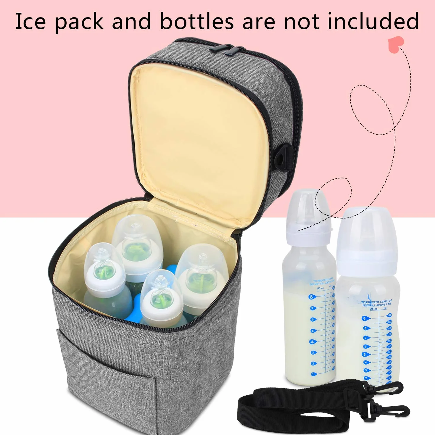 Luxja Borsa Isotermica per Biberon (Tenere 4 Flaconi del Latte Materno)