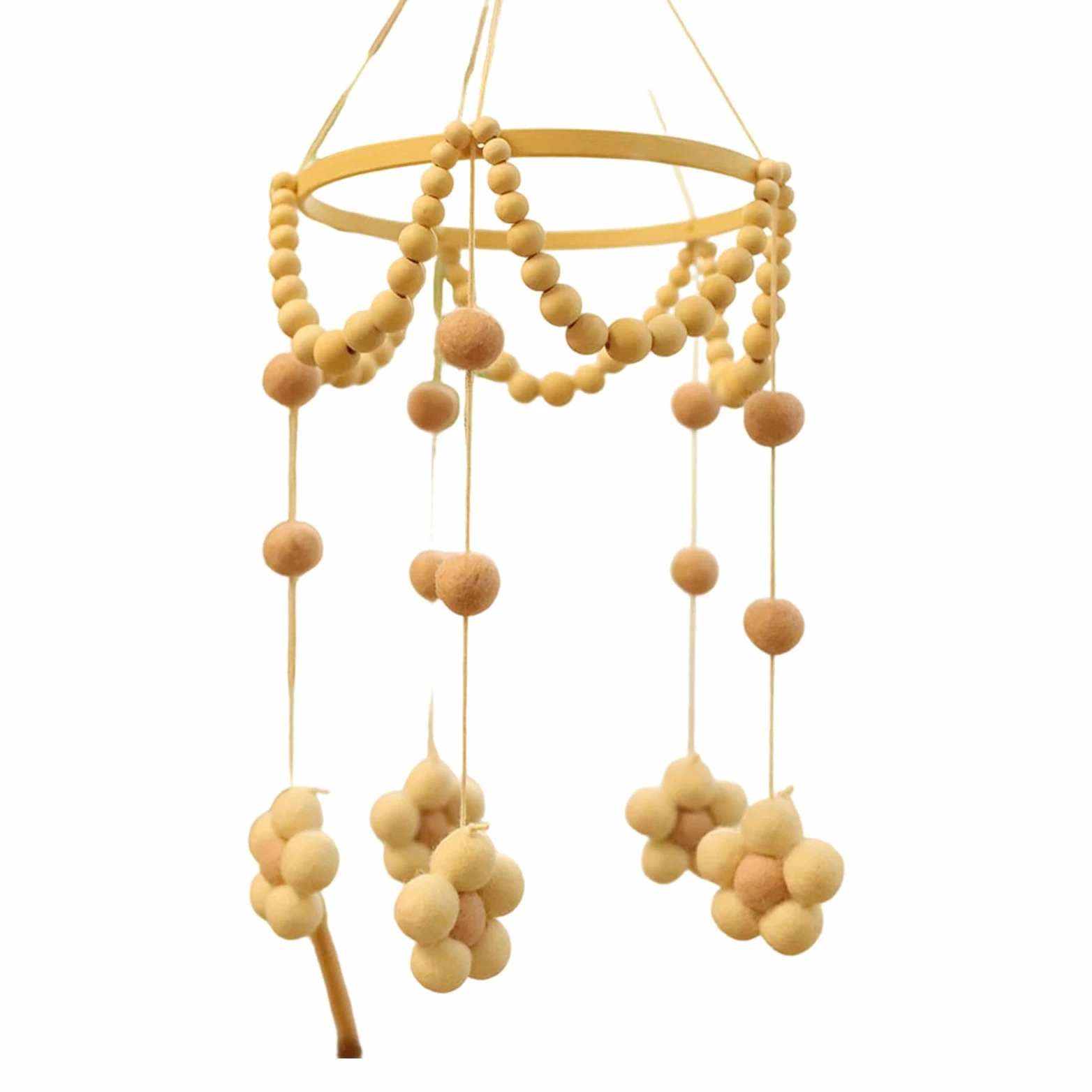 Giostrina per culla per ragazzi e ragazze, in feltro, con fiori, per la cameretta dei bambini, per, per bambini, fatti a mano, per soffitti, regalo per decorazioni natalizie per la cameretta